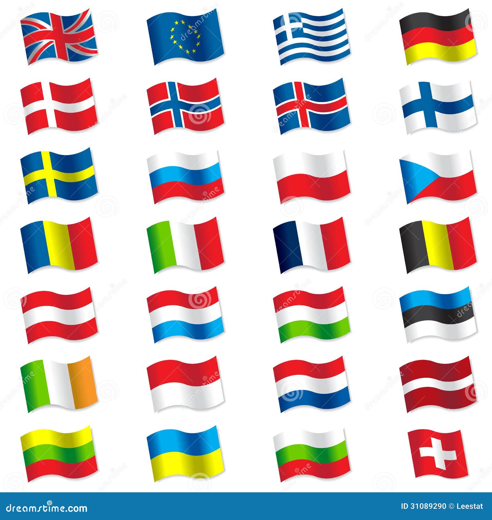 Bandeiras de Europa ilustração do vetor. Ilustração de eslovênia - 31089290