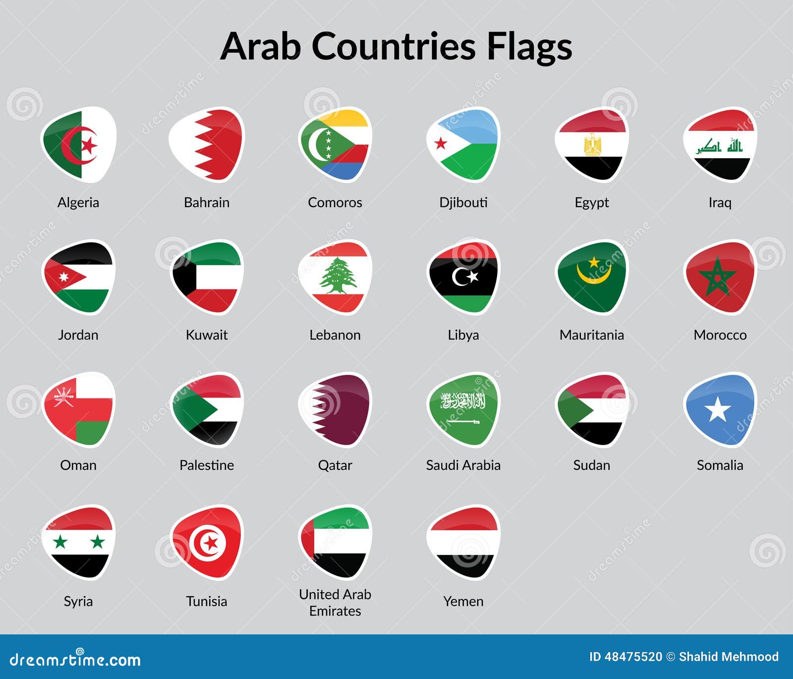 Bandeiras de países árabes ilustração do vetor. Ilustração de tudo -  48475520