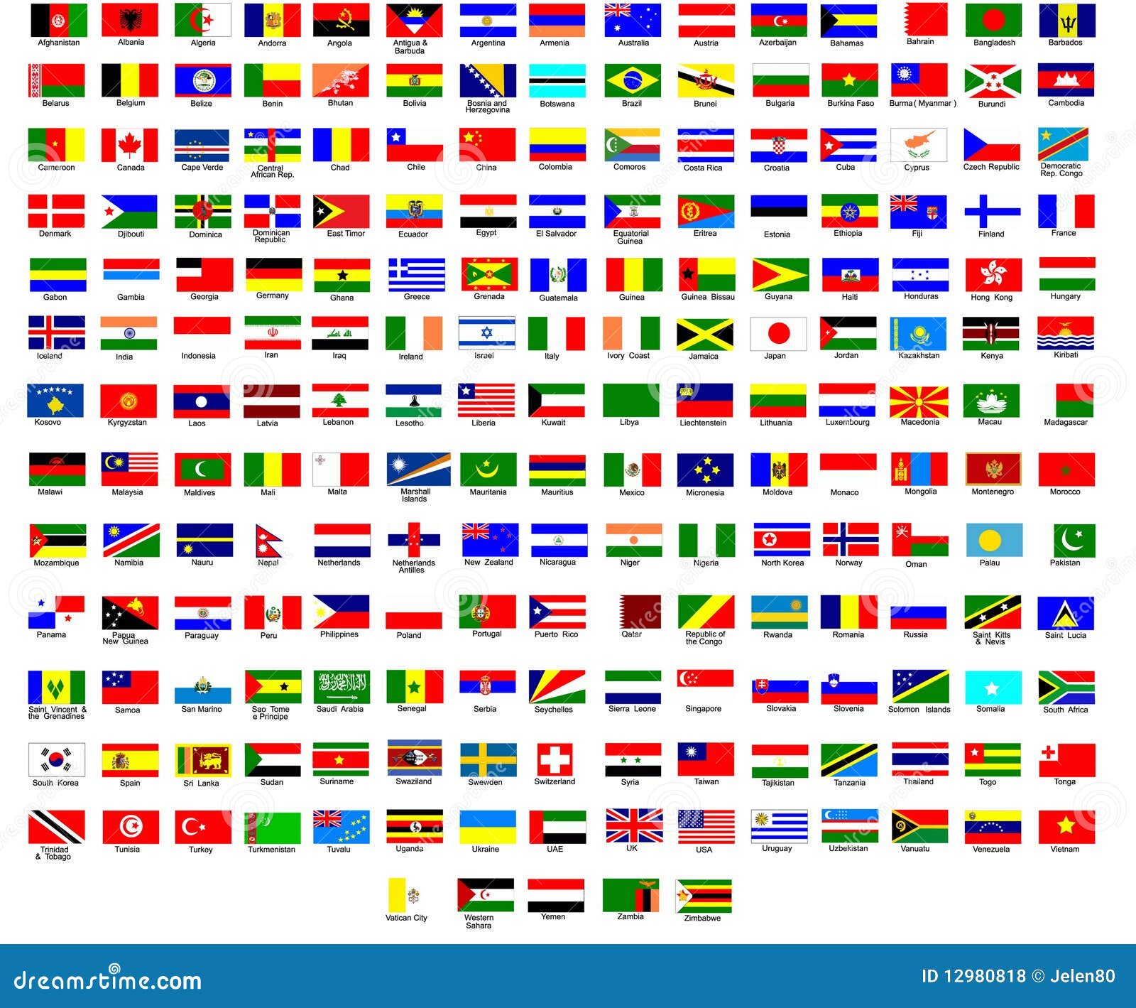 Bandeiras do mundo ilustração do vetor. Ilustração de emblema - 12980818