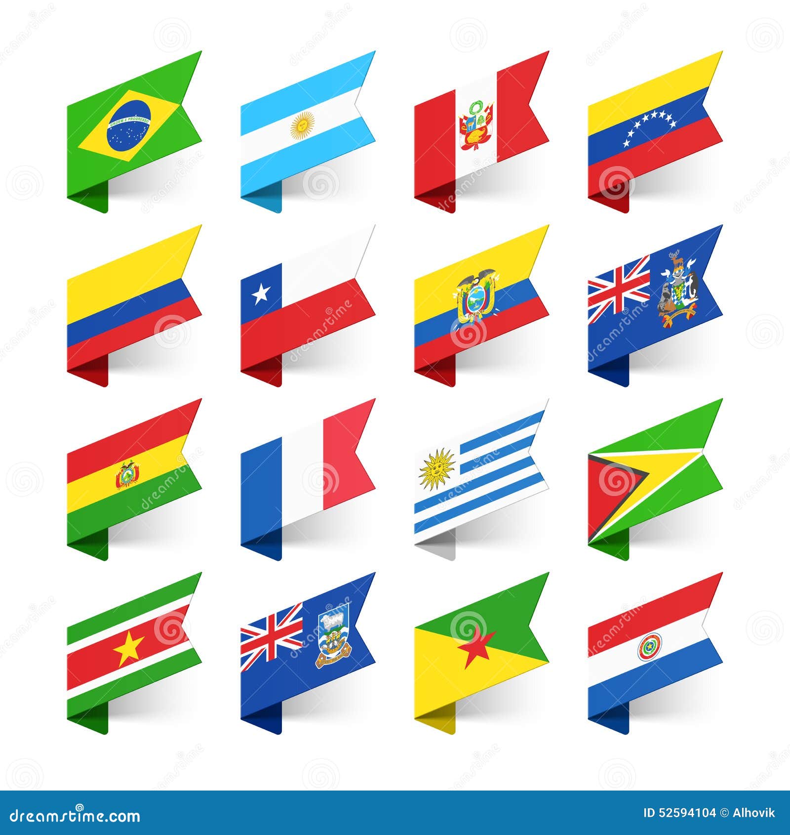 Bandeiras do mundo, Ámérica do Sul. Bandeiras do mundo, ilustração de Ámérica do Sul