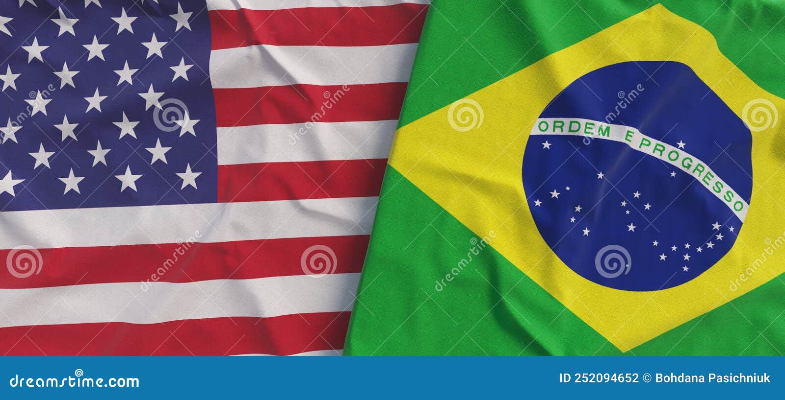 Bandeiras Dos Eua E Do Brasil. Armário De Bandeira. Bandeira Feita