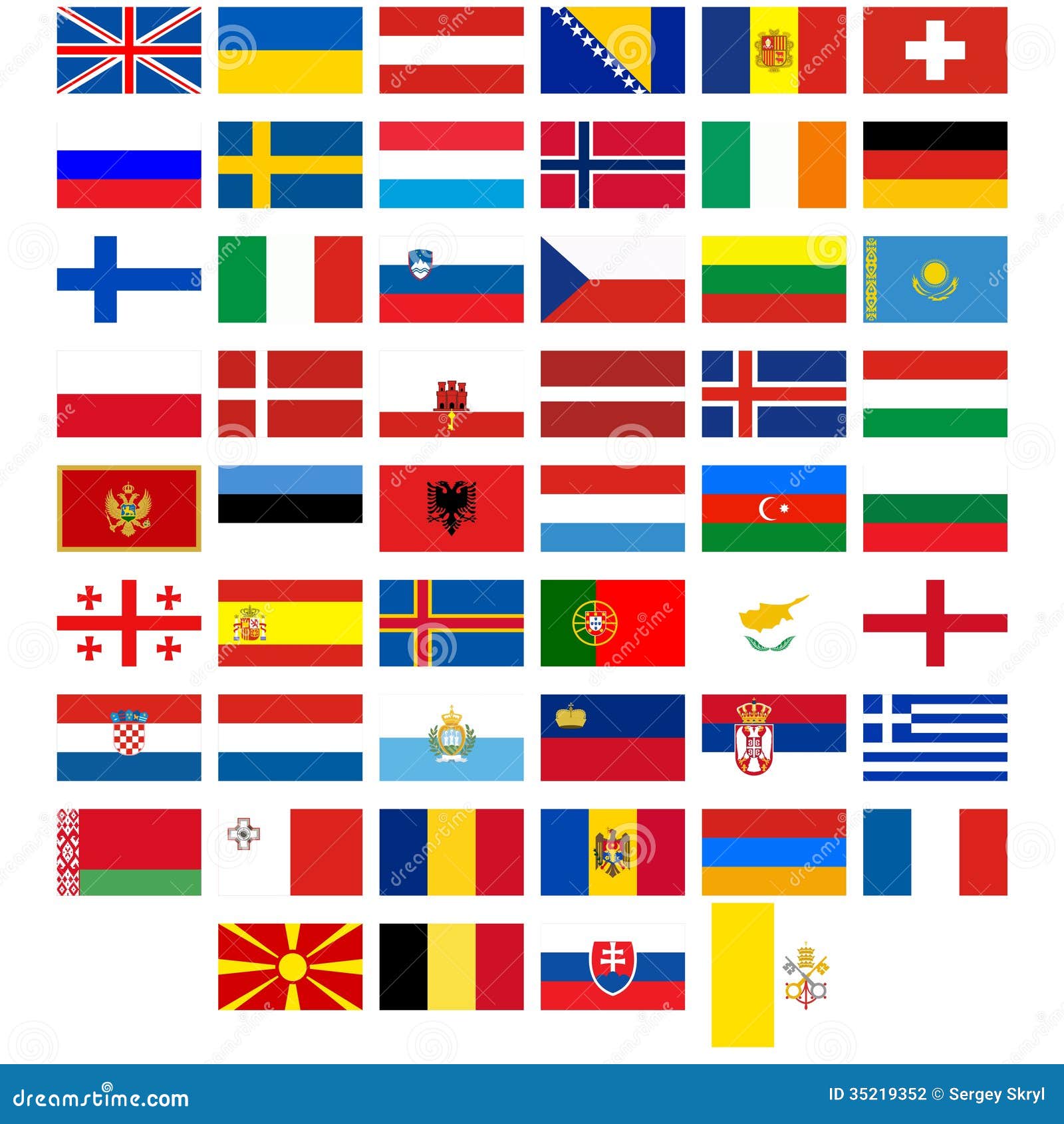 52 bandeiras de países europeus em forma elipse europa bandeira