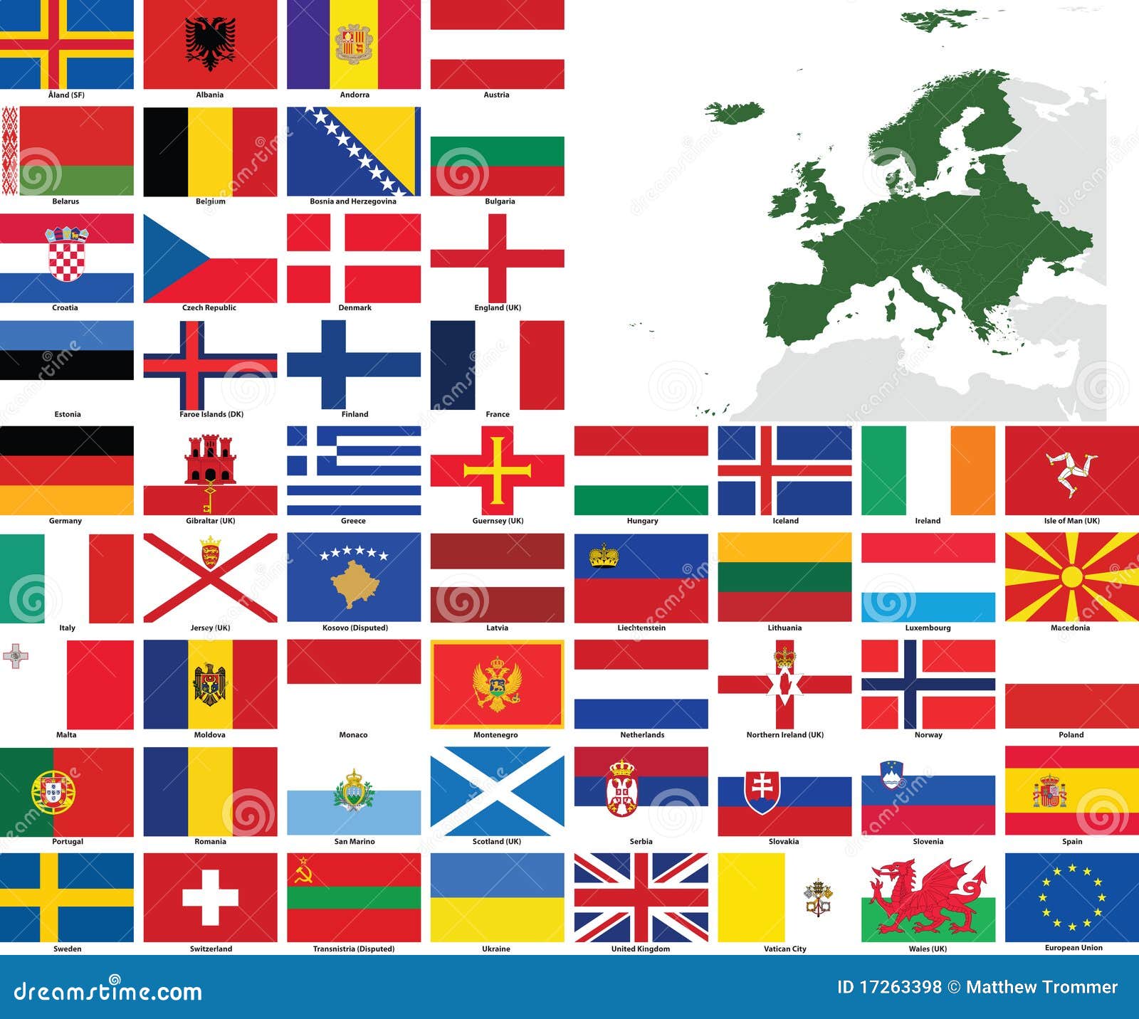 Bandeiras E Mapas Do Vetor De Europa Fotos de Stock Royalty Free