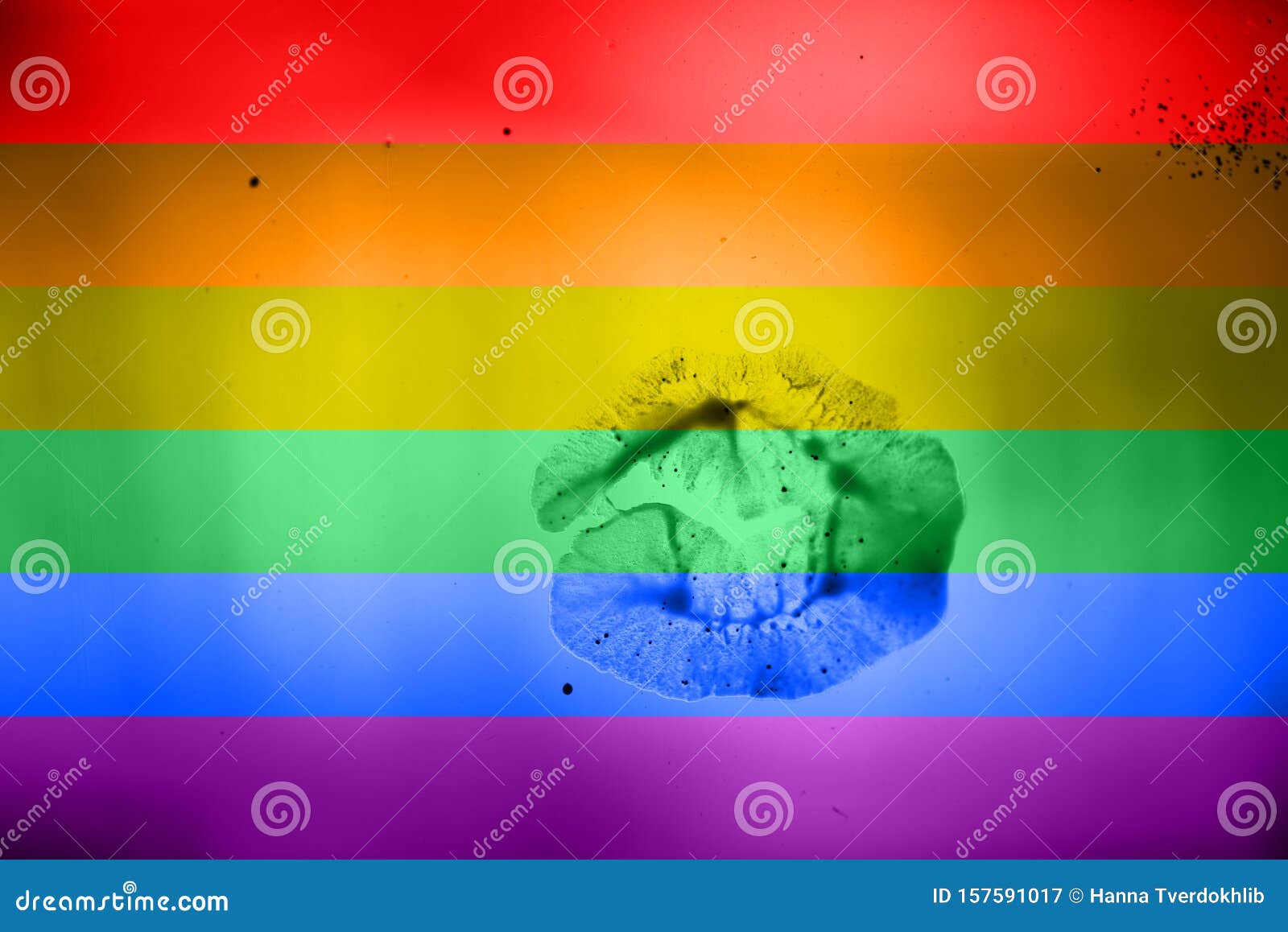 compromiso jugador ruido Bandera Arcoiris, ImpresiÃ³n De Labios En Fondo LGB. Pareja Homosexual  Lesbiana, SÃmbolo Del Desfile Del Orgullo, TransgÃ©nero Y Imagen de archivo  - Imagen de transexual, hermoso: 157591017