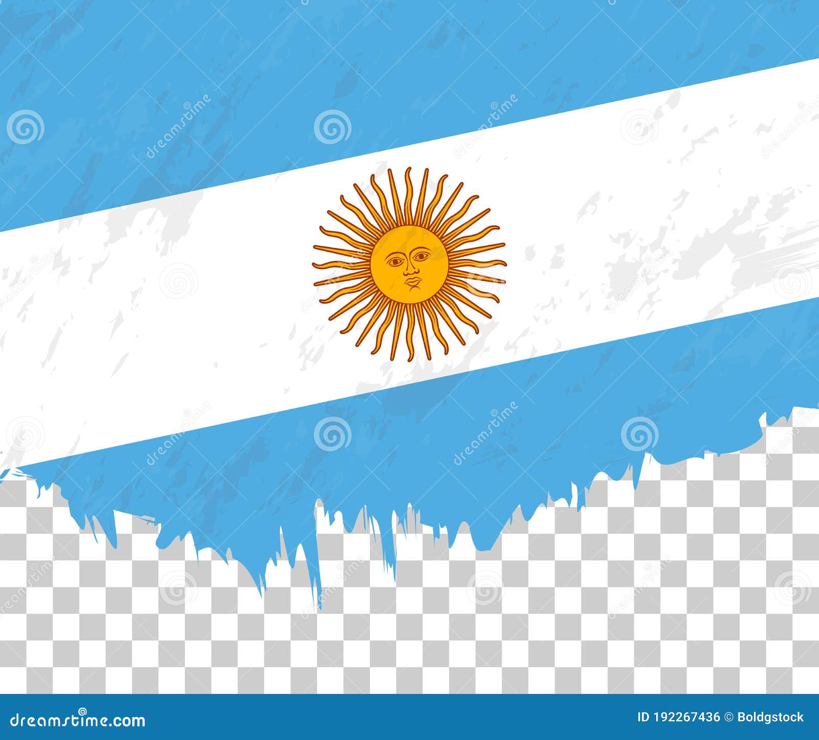 Bandera Argentina En Un Fondo Transparente Ilustración del Vector -  Ilustración de pintada, argentina: 192267436