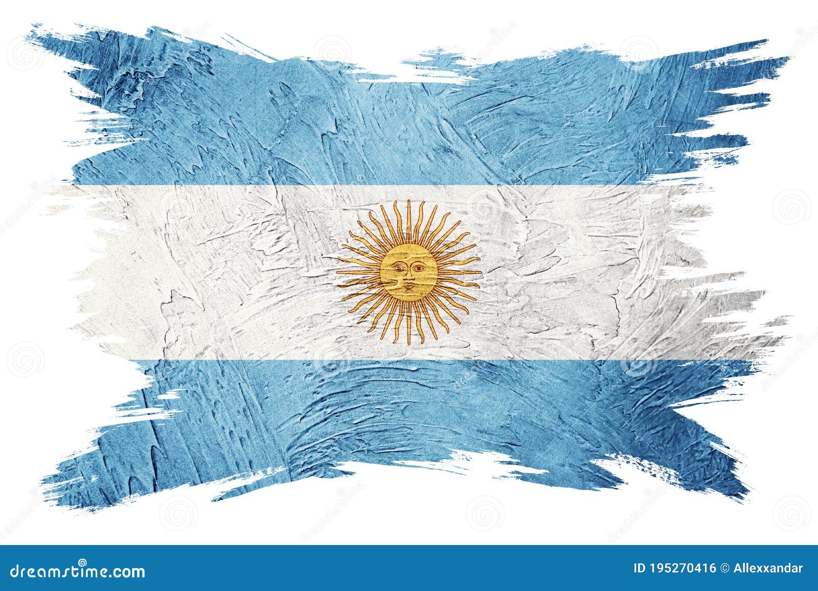 Bandera Argentina Gruesa. Bandera Argentina Con Textura Gruesa. Pincel  Stock de ilustración - Ilustración de bandera, patriotismo: 195270416