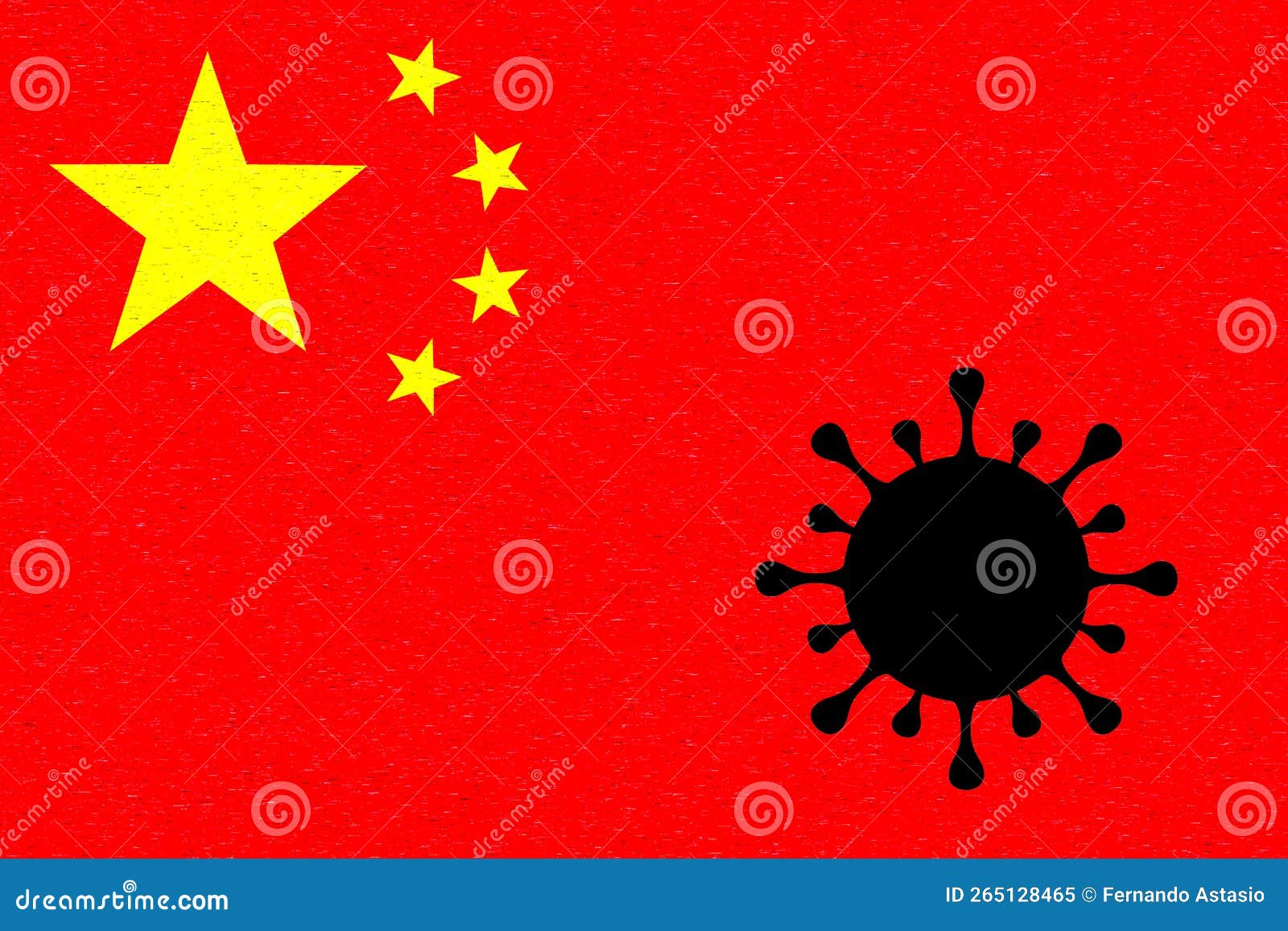 china. coronavirus. china flag  with  of virus over the flag. explosion of covid infections. omicron variant.