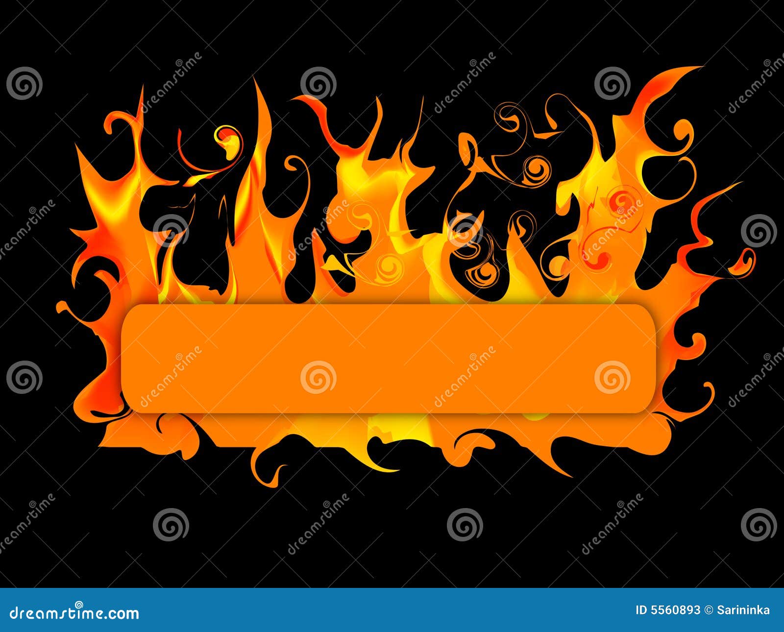 Bandera con el fuego ilustración del vector. Ilustración de arte - 5560893