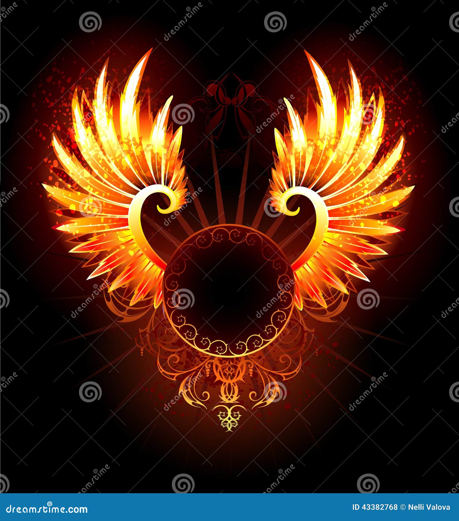 Bandera Con Las Alas Phoenix Ilustración del Vector Ilustración de