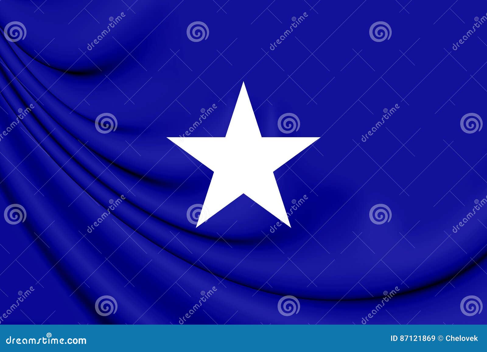 Bandera de Bonnie Blue de los estados de América confederados ilustración 3D