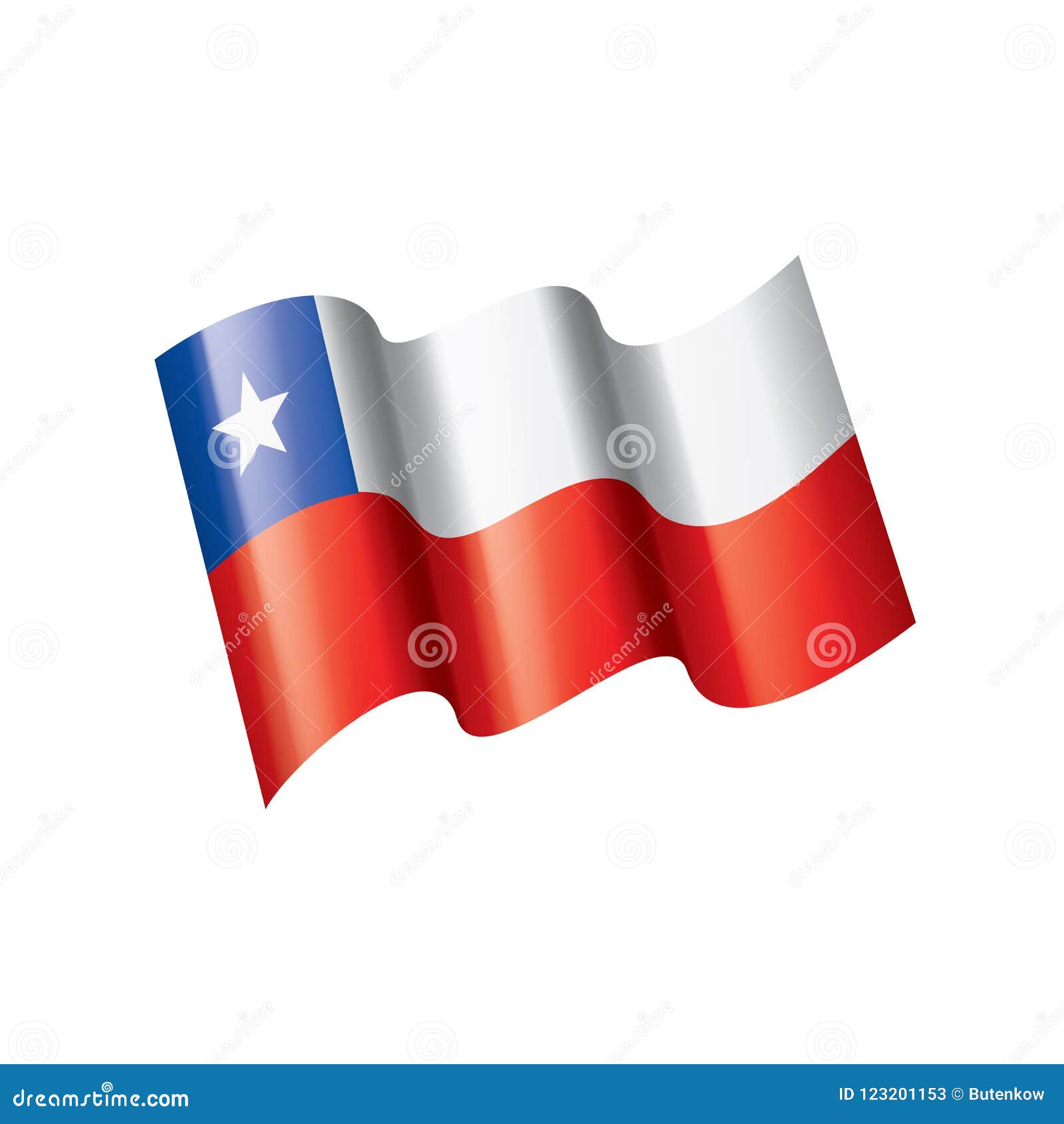 Bandera De Chile, Ejemplo Del Vector Ilustración del Vector