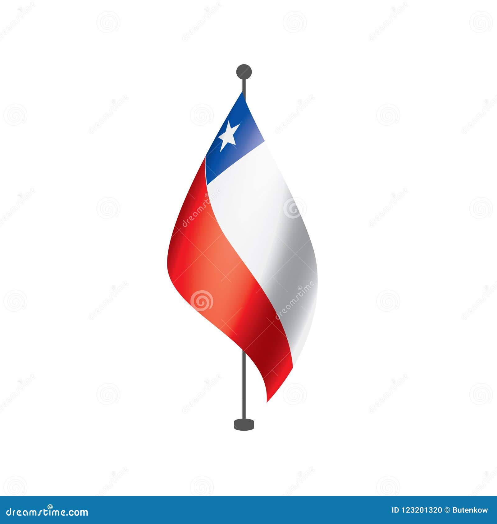 Bandera De Chile, Ejemplo Del Vector Ilustración del Vector