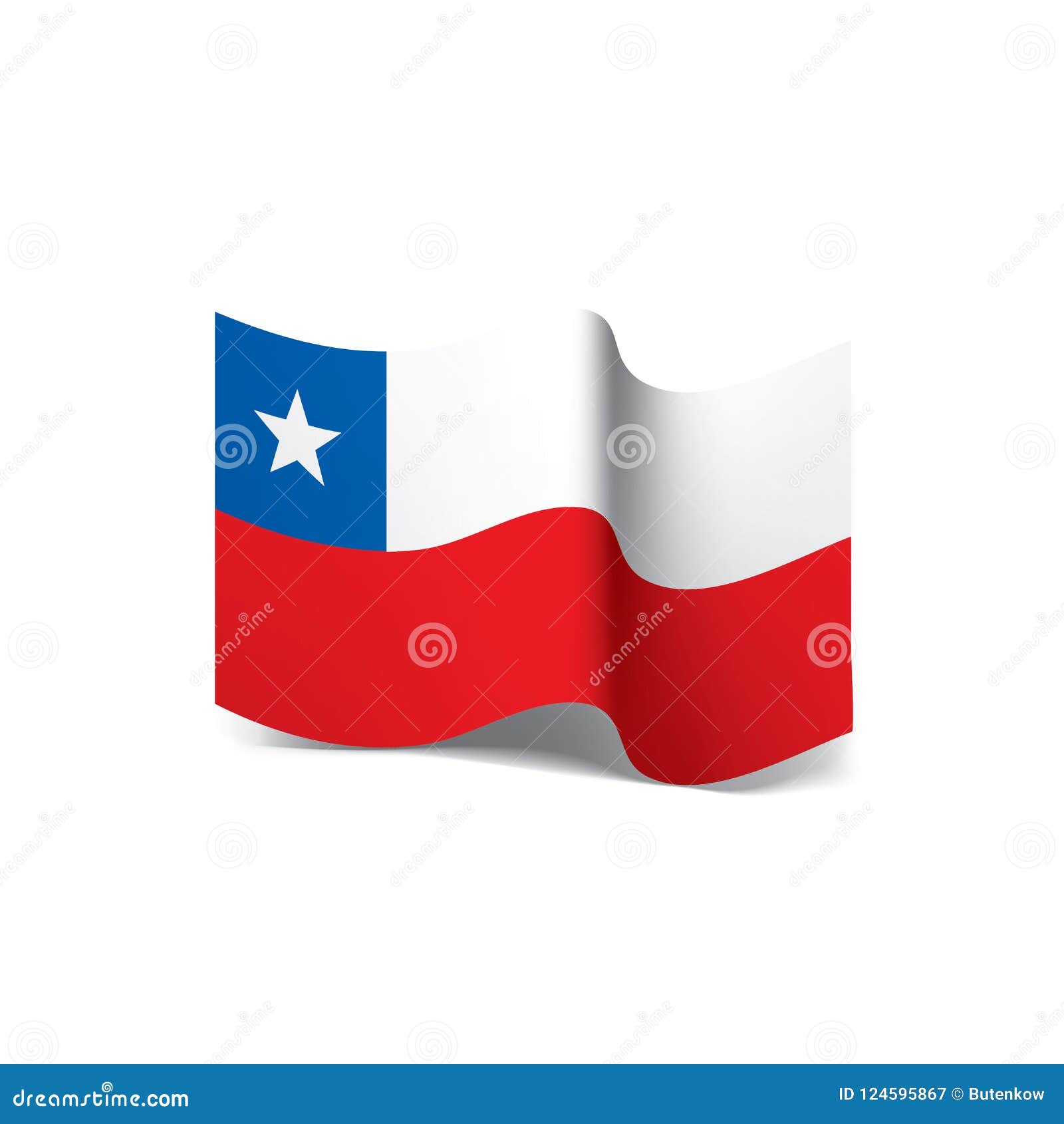 Bandera De Chile, Ejemplo Del Vector Ilustración del Vector