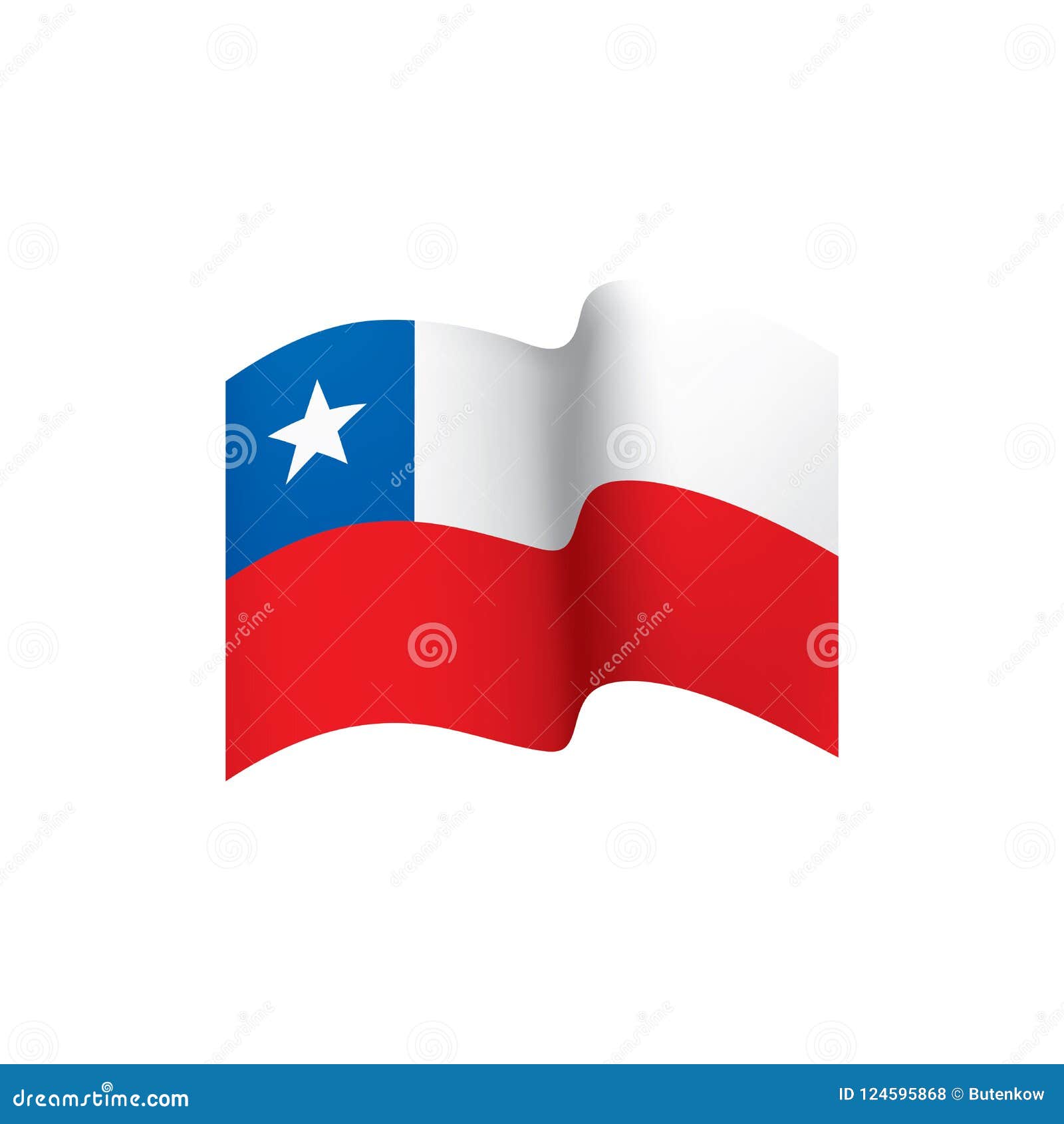Bandera De Chile, Ejemplo Del Vector Ilustración del Vector