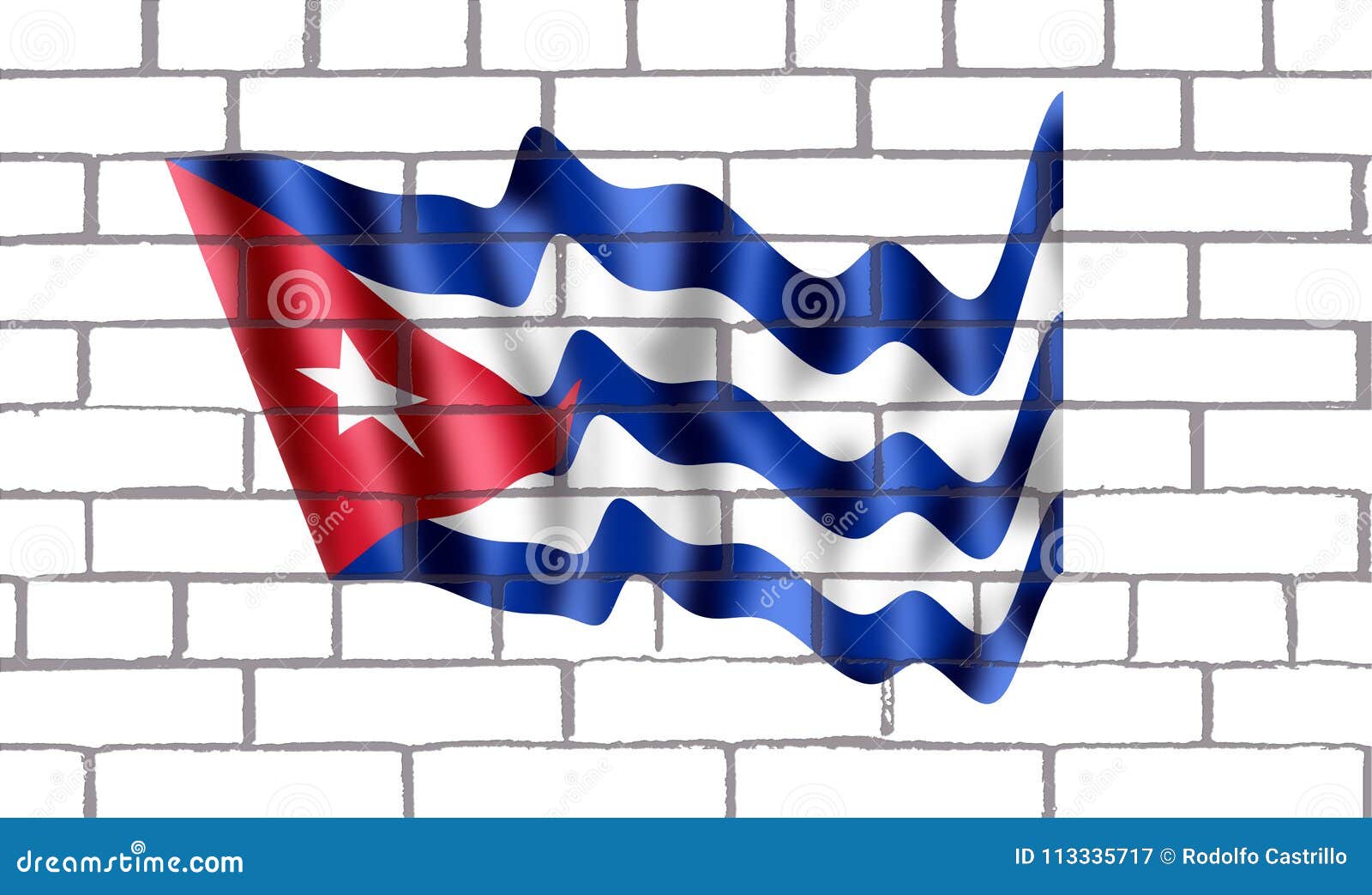 bandera de cuba en ladrillos