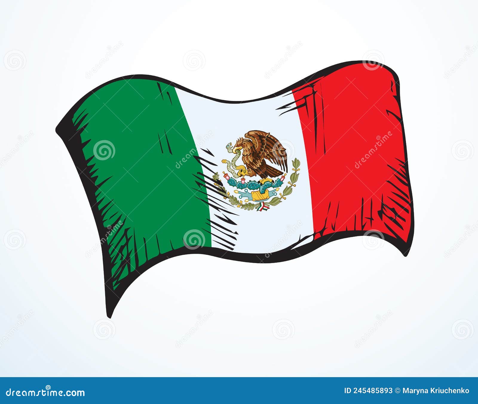 Bandera De México. Signo De Dibujo Vectorial Ilustración del Vector -  Ilustración de cultura, muestra: 245485893