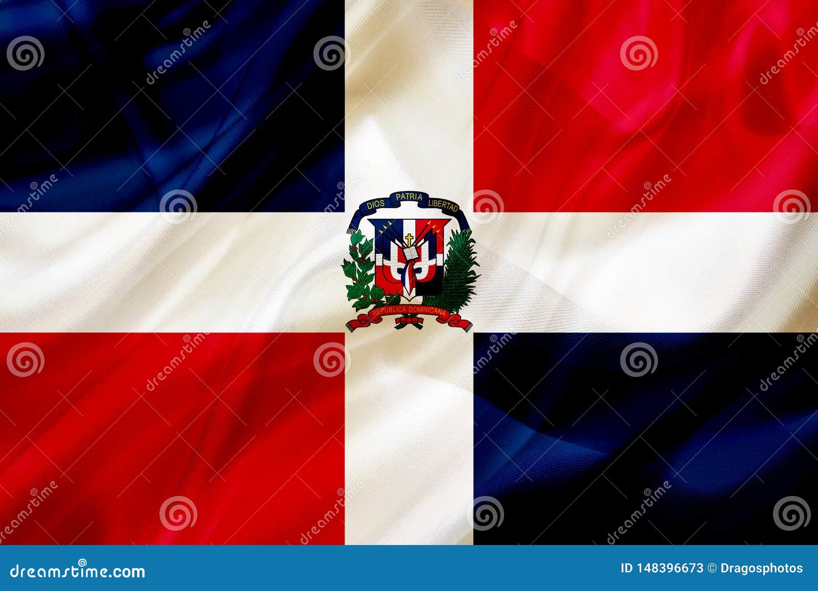 Bandera De Pa?s De La Rep?blica Dominicana En La Textura Que Agita De ...