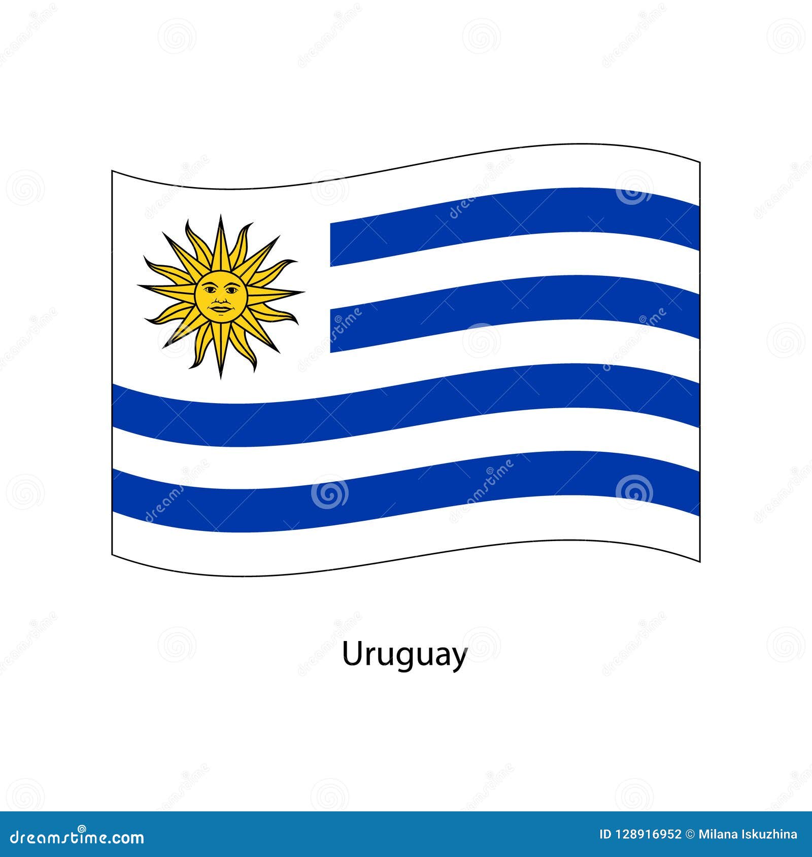 Bandera De Uruguay Bandera Nacional Aislada De Uruguay Bandera Que Agita De  La República Oriental De Uruguay Ilustración del Vector - Ilustración de  silueta, patriotismo: 128916952