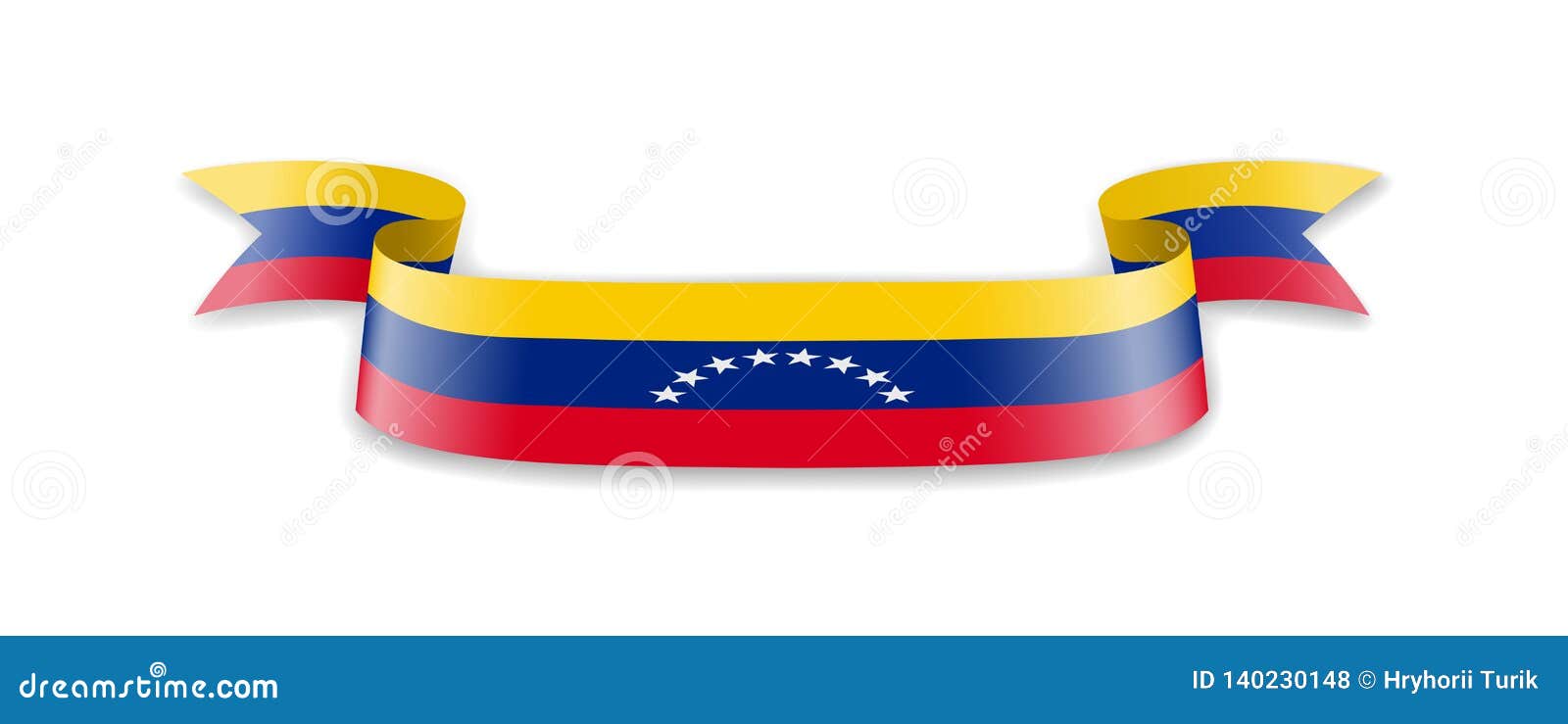 Bandera De Venezuela Bajo La Forma De Cinta De La Onda Ilustración Del