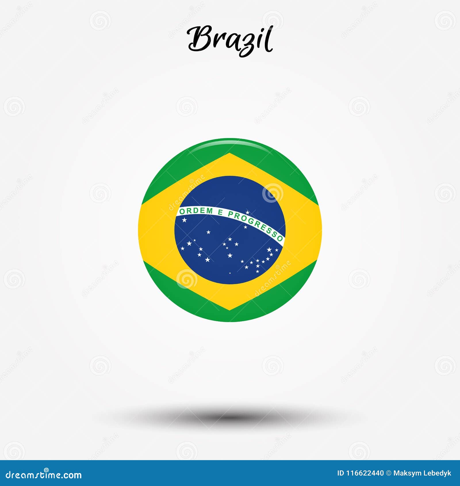 Icono Del Vector De La Bandera Del Brasil Stock de ilustración