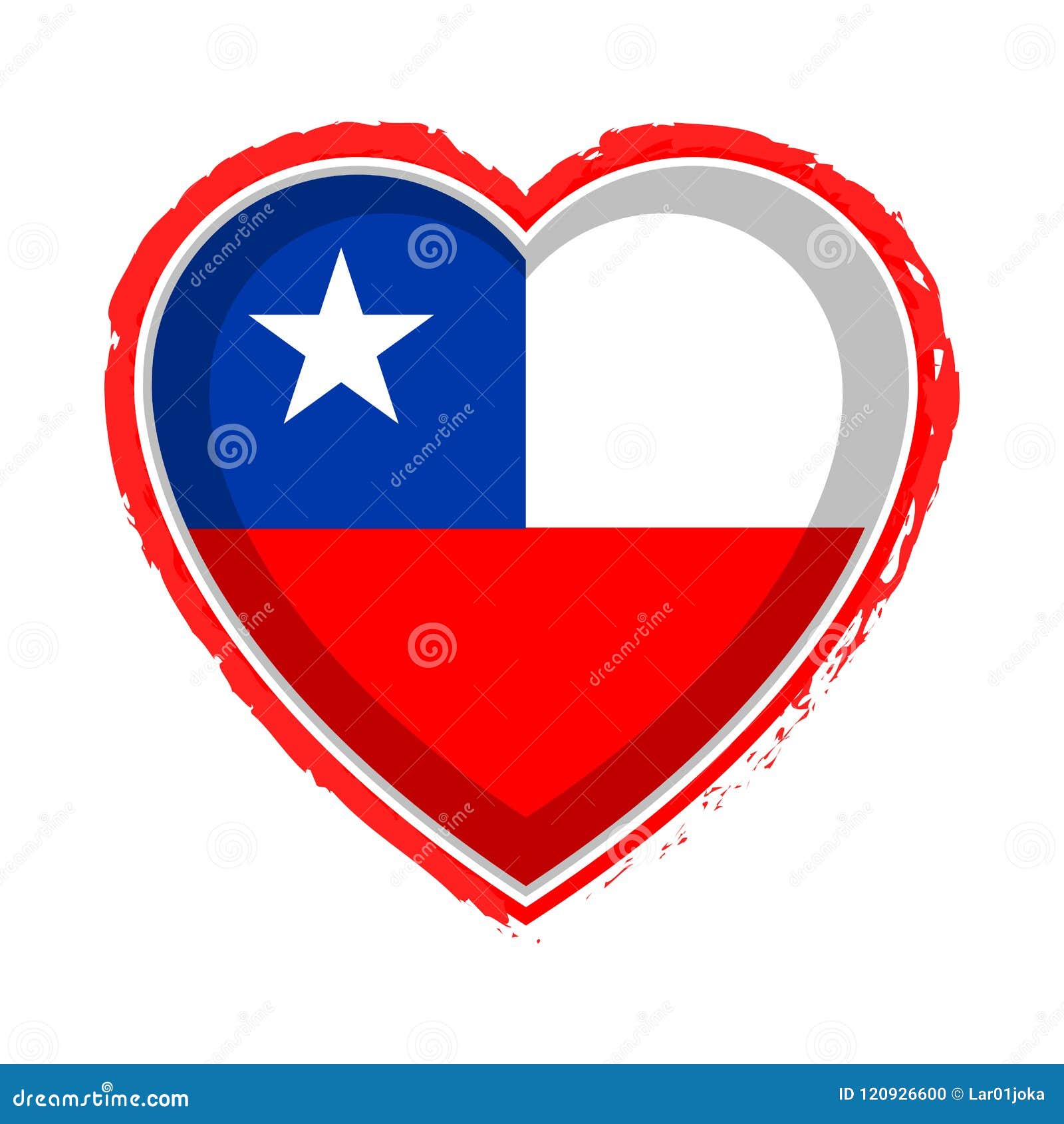 Bandera En Forma De Corazón De Chile Ilustración del Vector