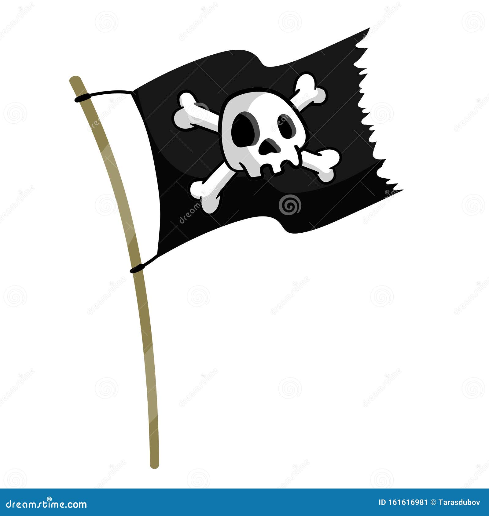 Bandera Pirata Asta Con Palo Y Cuerda Ilustración del Vector - Ilustración  de arte, pirata: 161616981