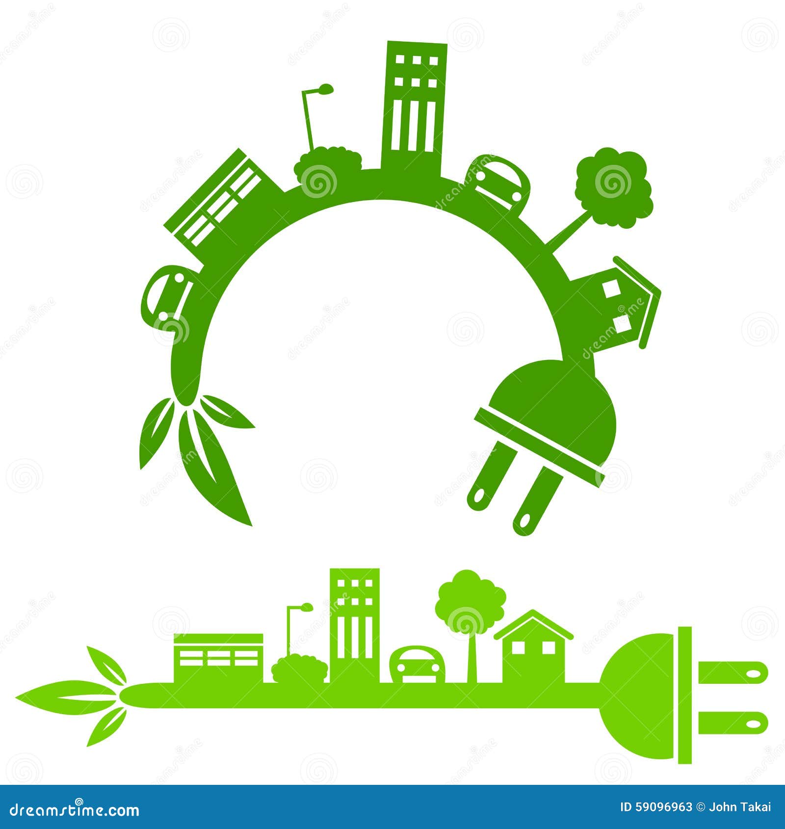 Bandera Verde De La Ciudad De La Energía Ilustración del Vector Ilustración de potencia, icono