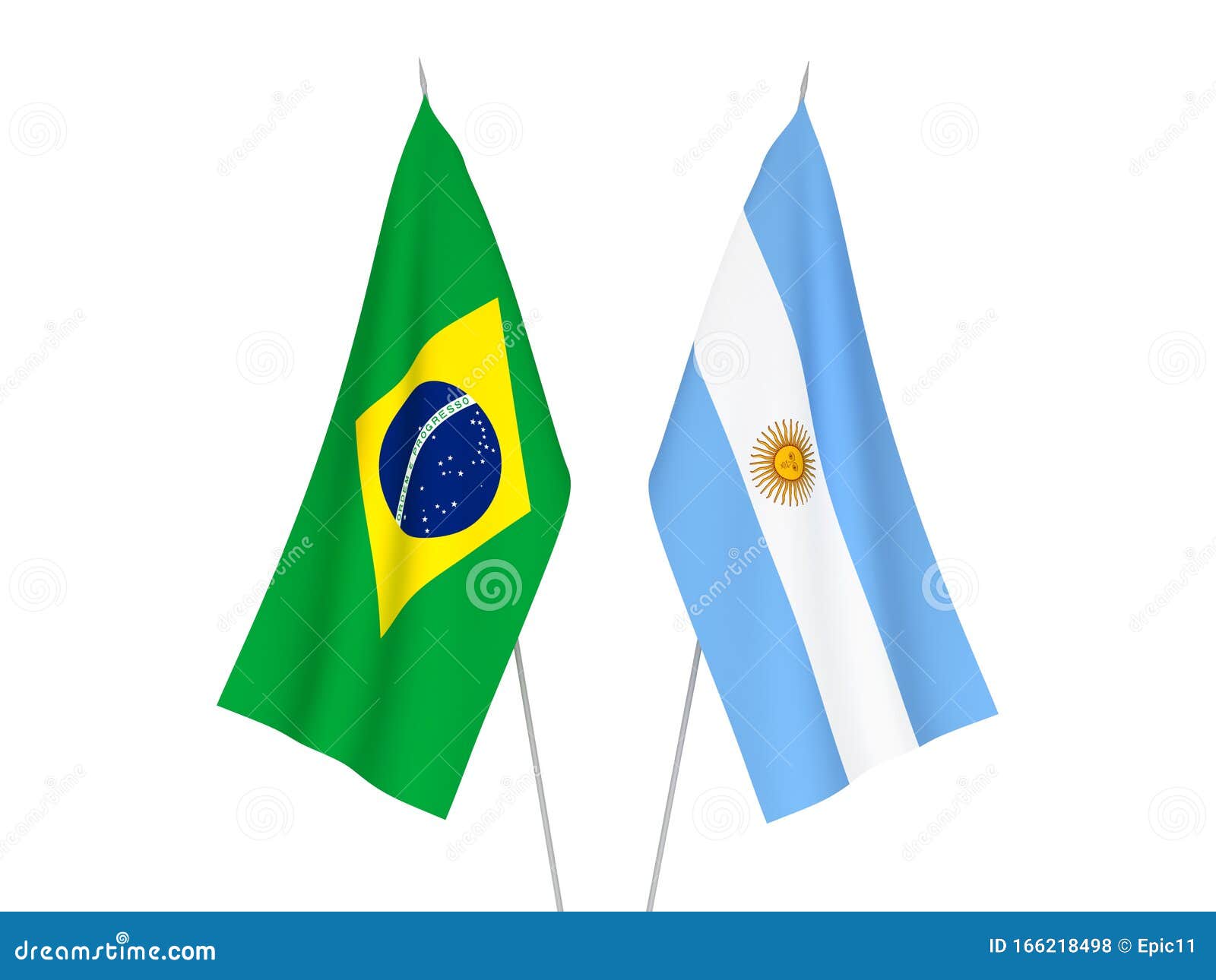 Banderas De Brasil Y Argentina Stock de ilustración - Ilustración de  alianza, textil: 166218498