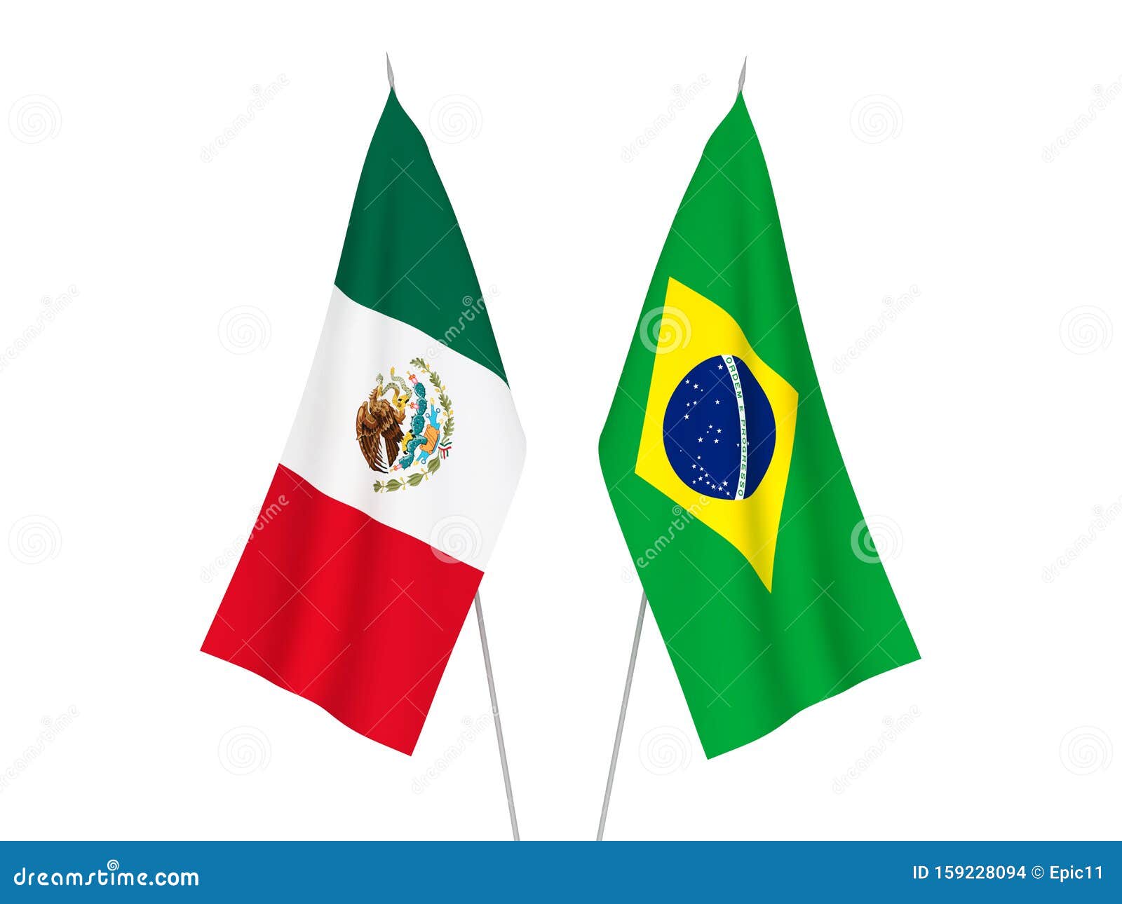 Banderas De Brasil Y MÃ©xico Stock de ilustración Ilustración de