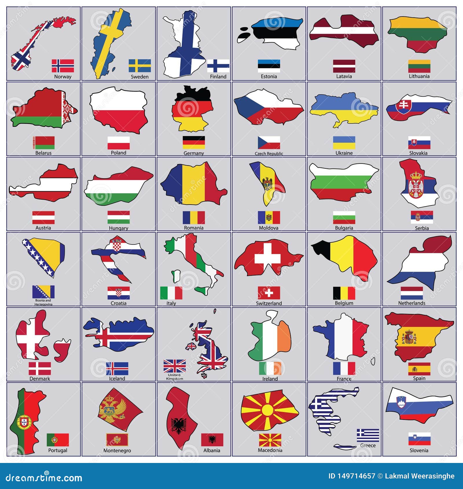 Banderas De Países Europeos Y Frontera Del País Ilustración del Vector -  Ilustración de dinamarca, rumania: 149714657