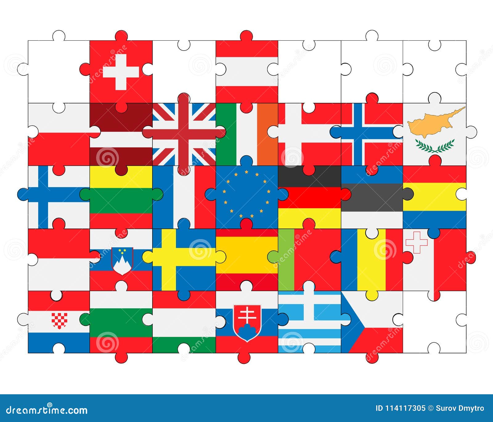 Banderas De Los Países, Miembros De La Unión Europea En Rompecabezas Ilustración del Vector - Ilustración de luxemburgo,