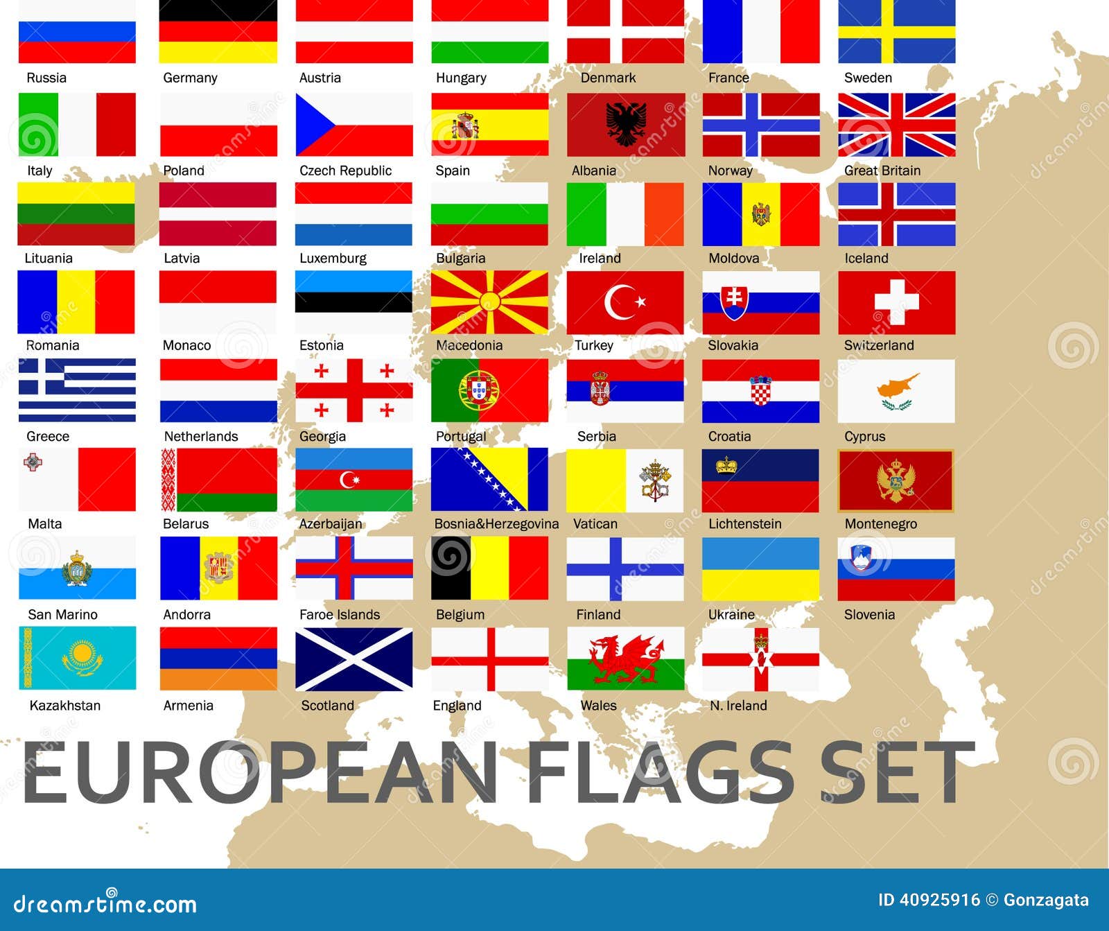 Banderas De Todos Los Países Europeos Foto de archivo - Imagen: 40925916