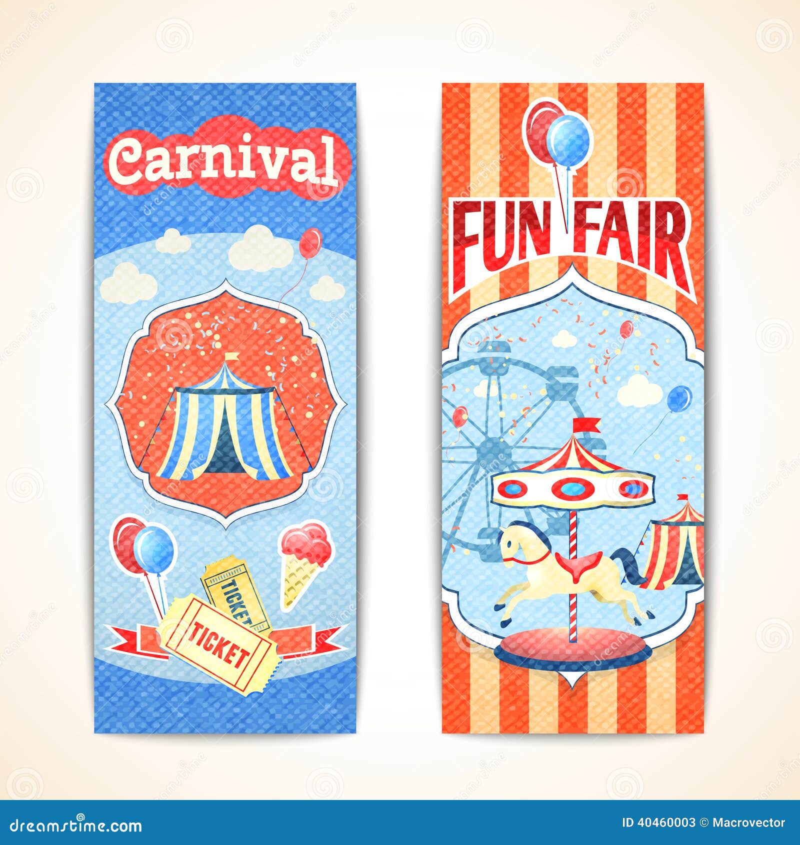 Pancartas Verticales De Carnaval Vintage Ilustración del Vector -  Ilustración de ferris, negocios: 40460003, image size:1600x1690