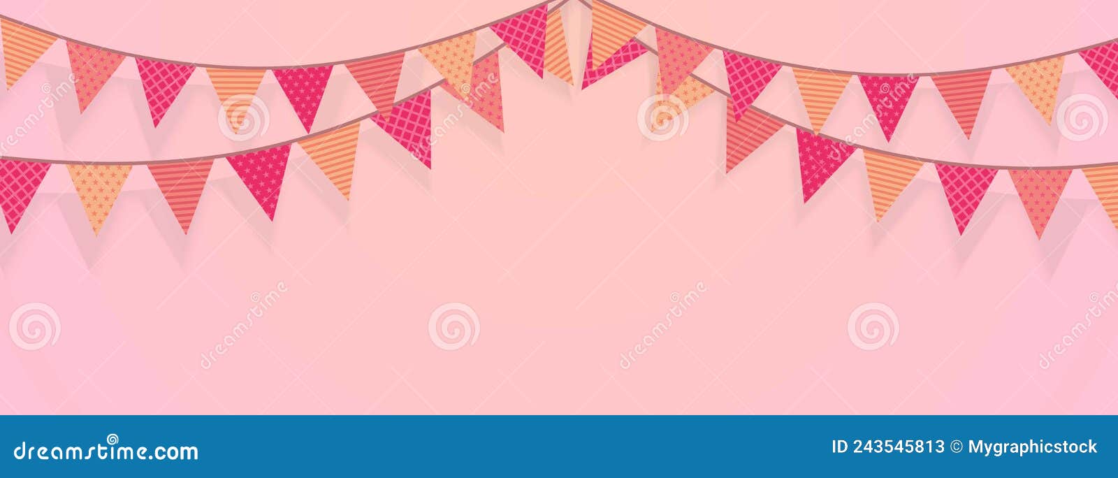 Rosas Triángulo Forma Banderas Colgantes Para Fiesta De Cumpleaños De Chica O Decoración Ilustración Vector - Ilustración de princesa, partido: