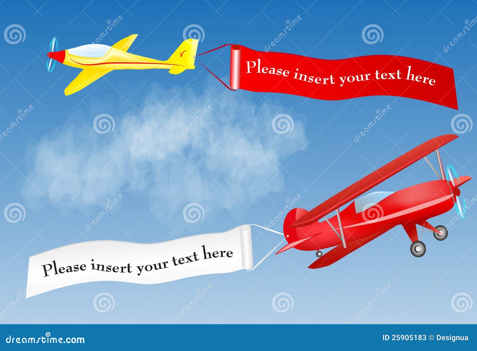 Banderole Publicitaire D Avion Avec La Place Pour Votre Texte Illustration De Vecteur Illustration Du Propulseur Pilote