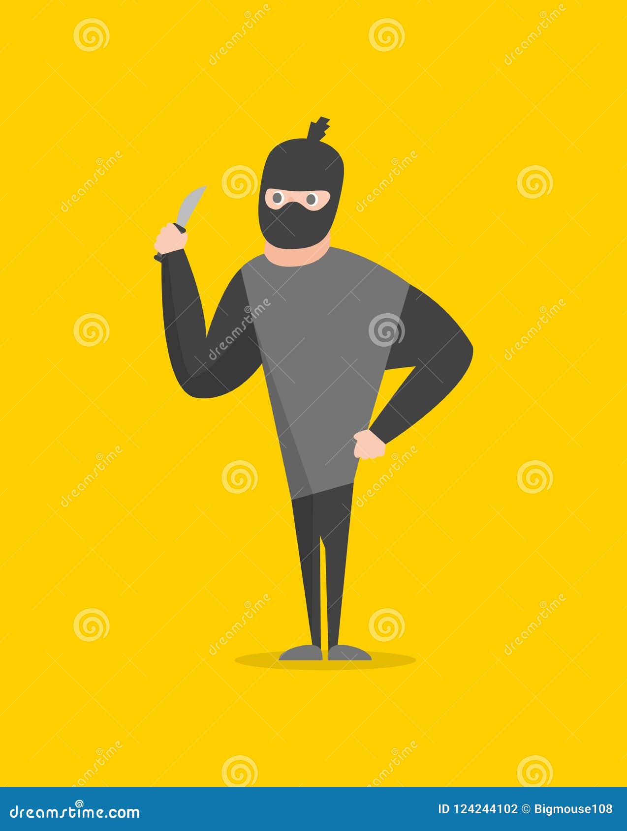 Um personagem de desenho animado de um ninja amarelo e preto
