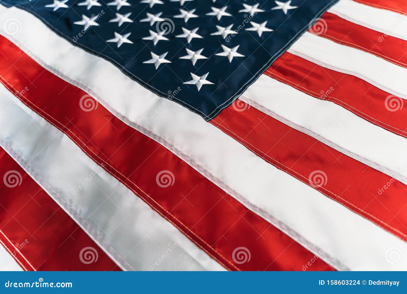 Bandiera Americana O Bandiera Degli Stati Uniti D'America, Chiudersi  Fotografia Stock - Immagine di bandierina, patriota: 158603224