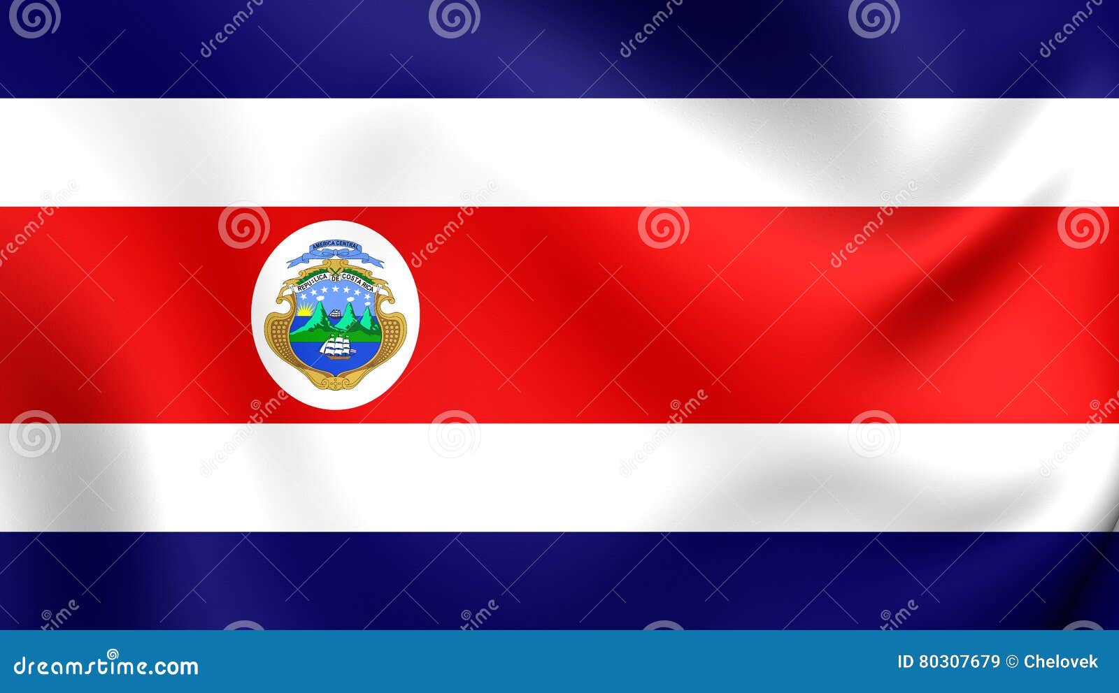 Bandiera Della Costa Rica Nel Set Di Forma Del Design Bandiera Della Costa Rica In Set - Foto 3