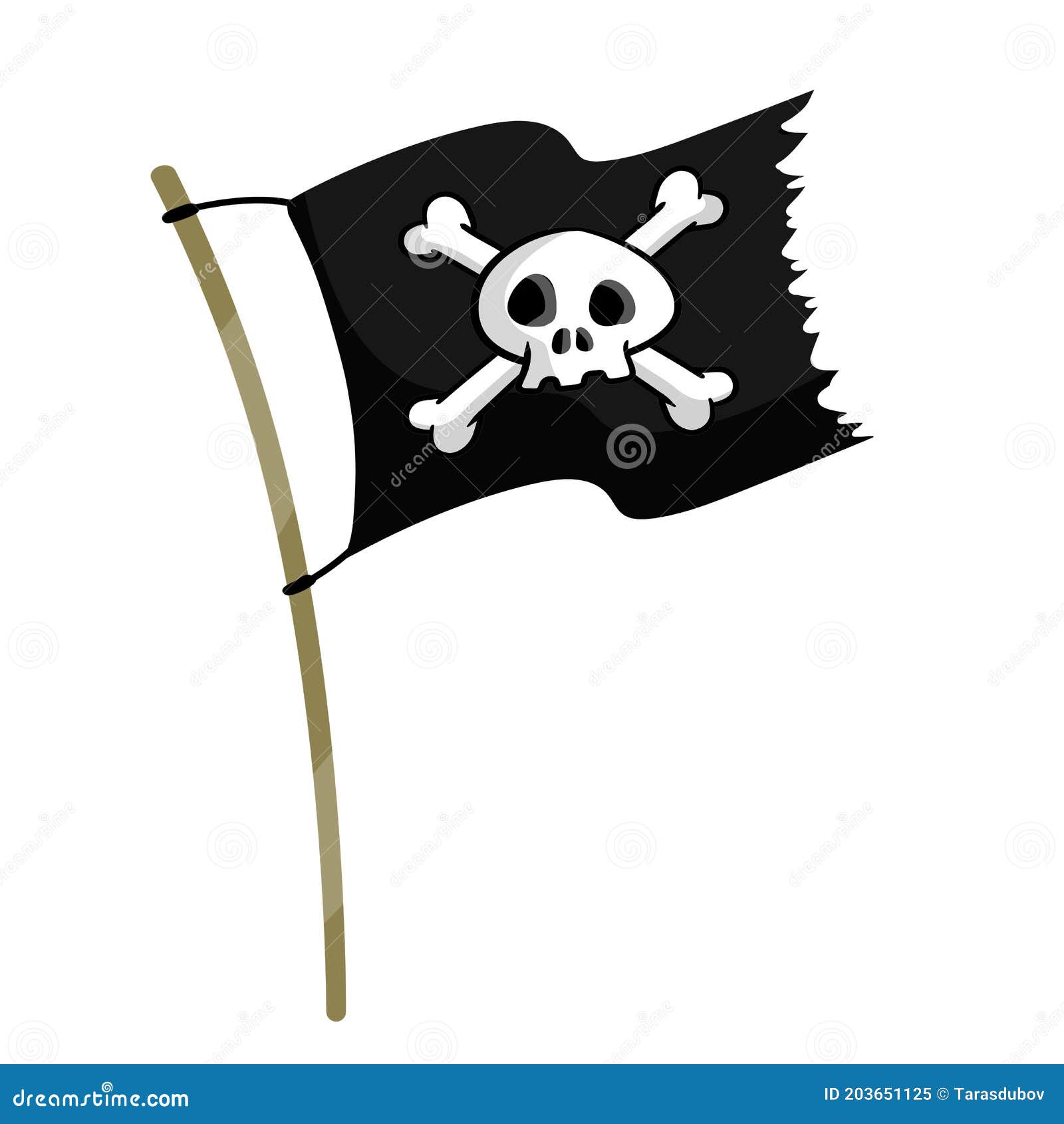 Bandiera Pirata. Cranio E Ossa Di Nastro Nero. Elemento Di Morte  Illustrazione Vettoriale - Illustrazione di medicina, occhio: 203651125