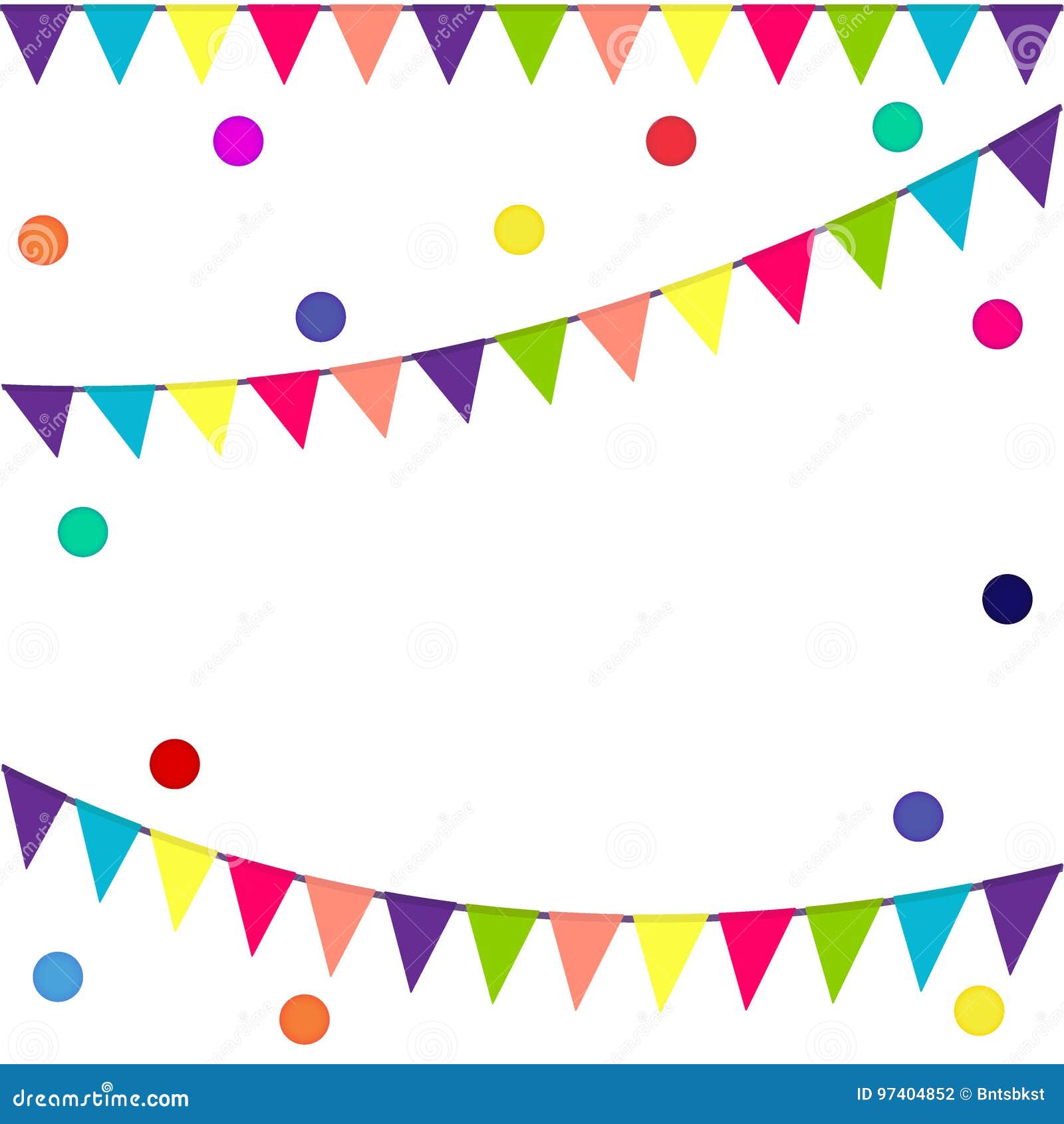 Bandiere E Coriandoli Festivi Partito Di Carnevale Ghirlanda Delle Bandiere  E Dei Coriandoli Di Colore Fondo Di Festa, Modello De Illustrazione di  Stock - Illustrazione di colore, disegno: 97404852