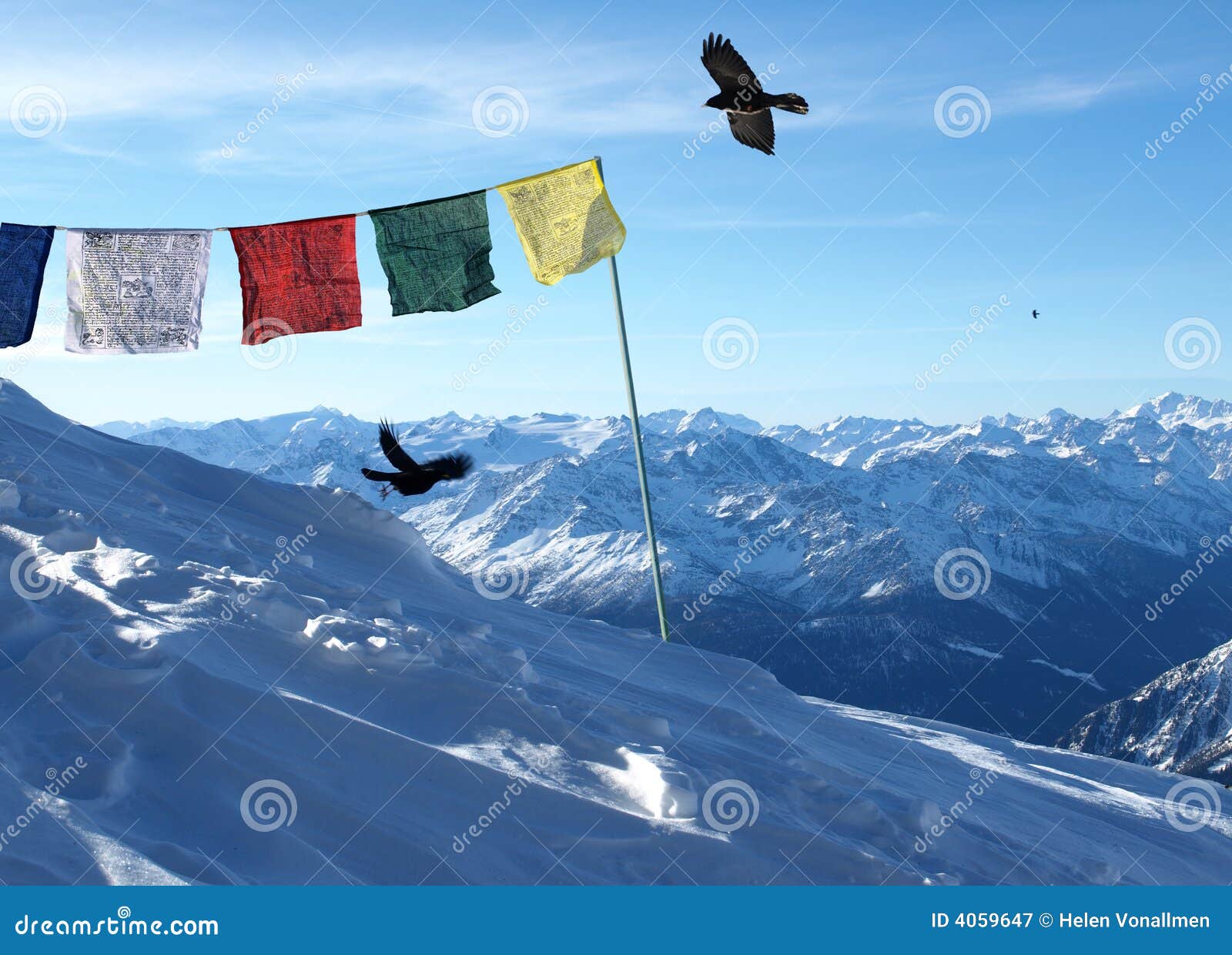 Bandierine Tibetane Sulle Alpi Svizzere Immagine Stock - Immagine di  bandierina, svizzera: 4059647