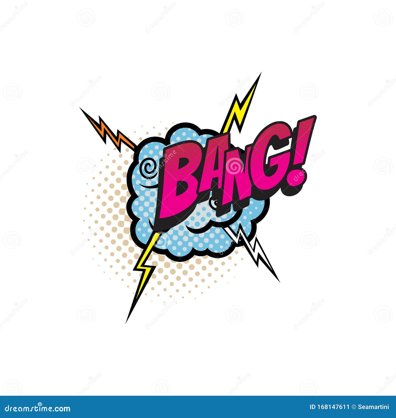 Bang Cartoon Comic Book Sound, Pop Cloud Blast Stock Vector