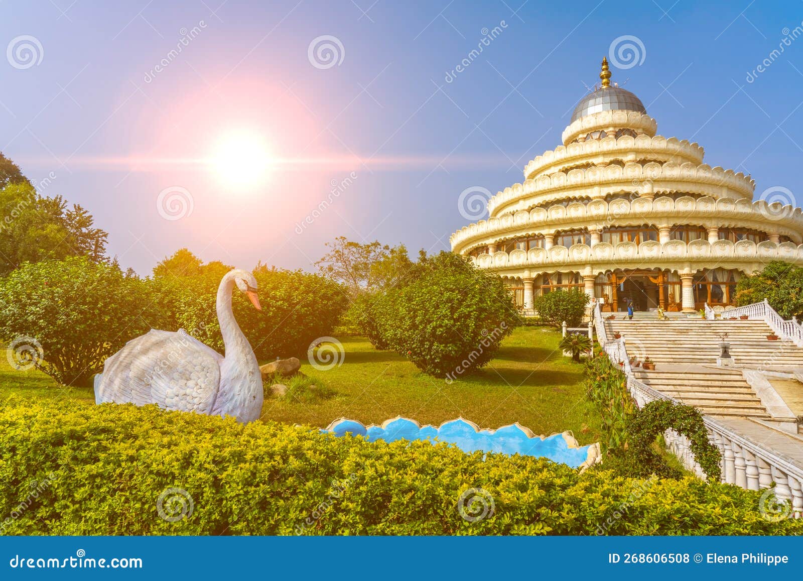 Bangalore India 08 012023: Ashram of Hindu Spiritual Master Sr Sri Bangalore India 08 012023: Ashram of Hindu Spiritual Master Sr Sri
