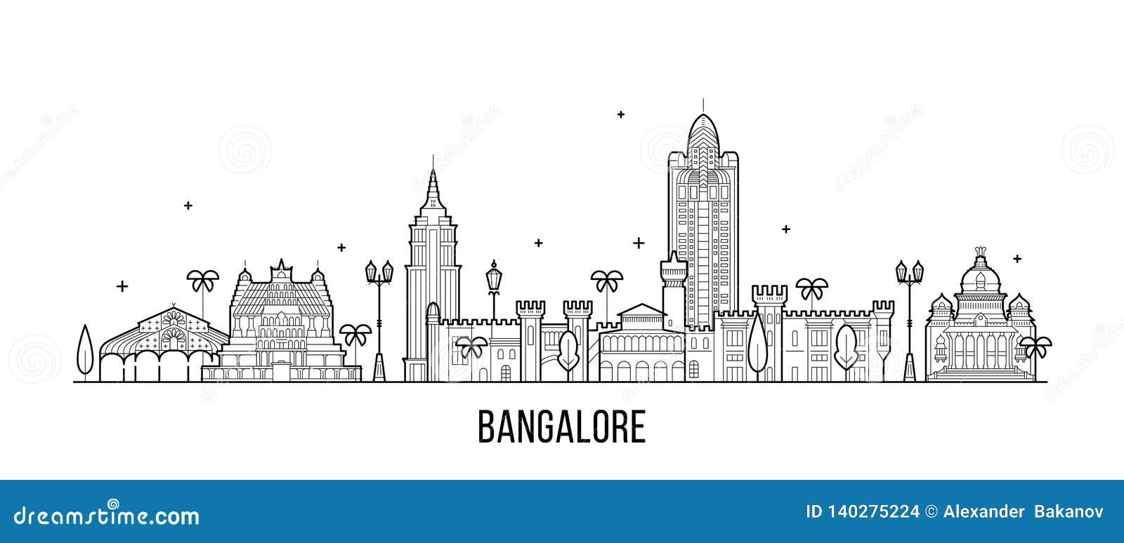bangalore skyline karnataka india city  line