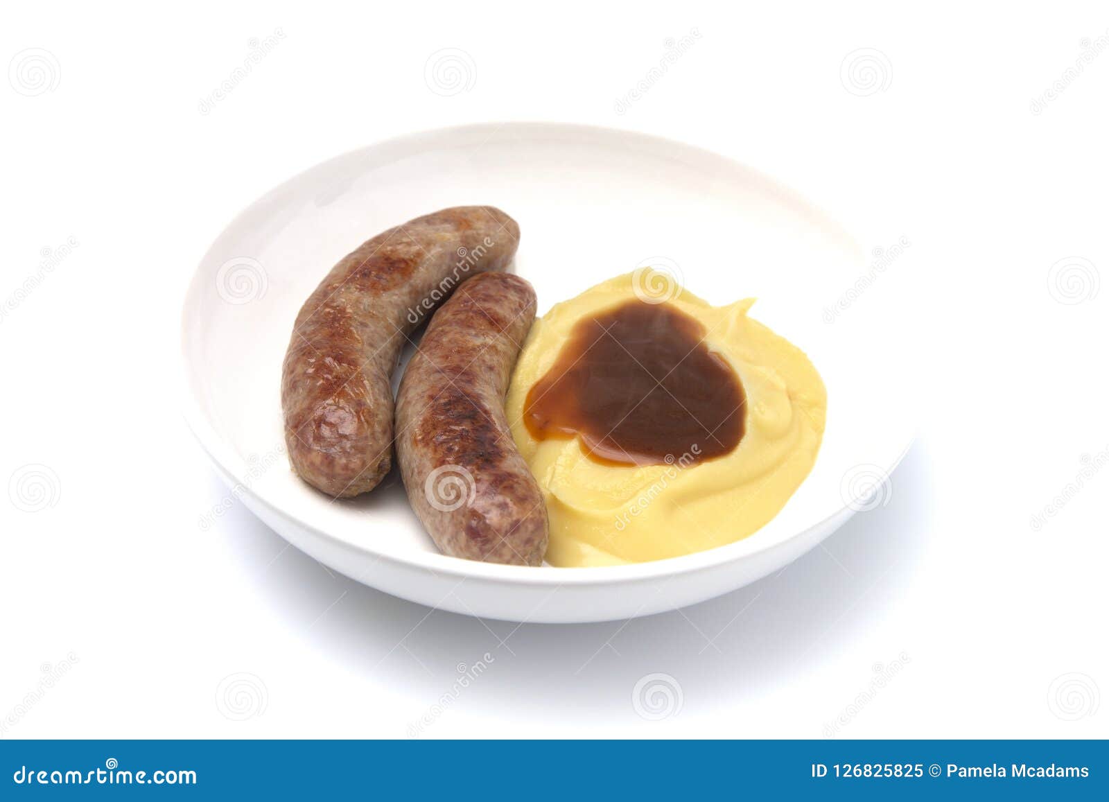 Bangers and Mash or Sausage and Mashed Potatoes Stock Image Image of