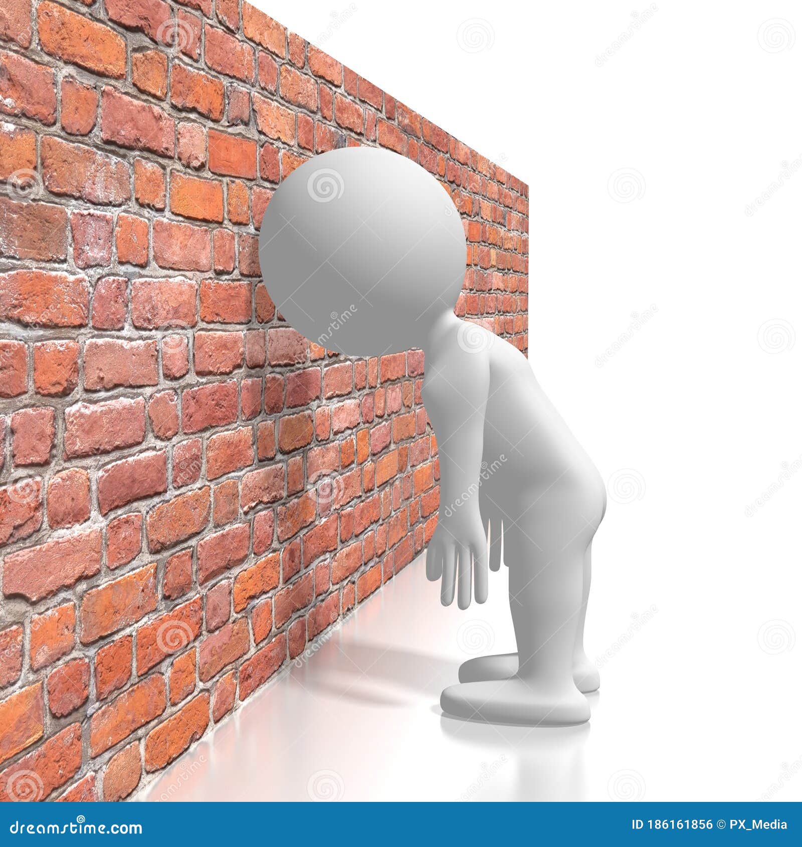 Man With Head Against A Wall Royalty Free Stock Image 50336428