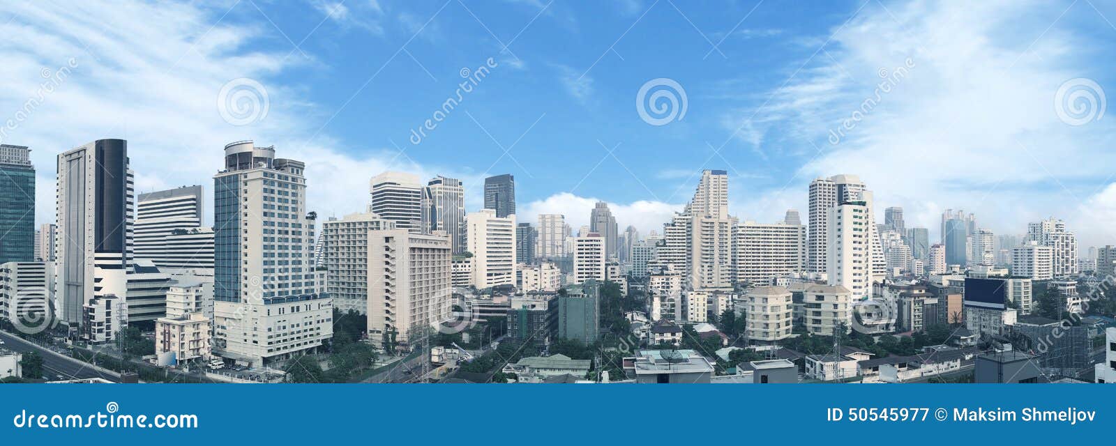 bangkok business center panorama view.