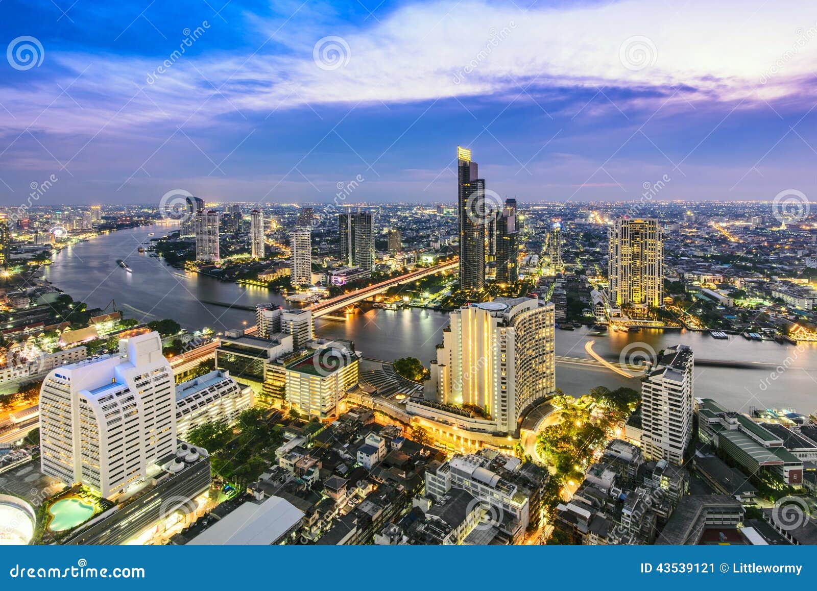 bangkok city and chao phraya river