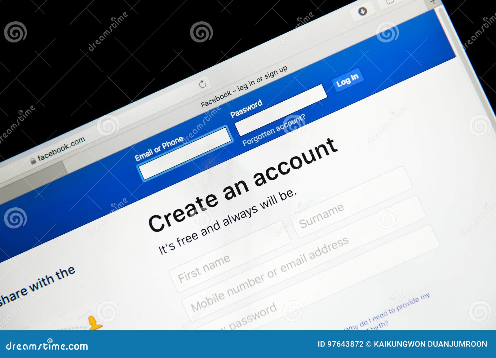 Facebook – log in or sign up