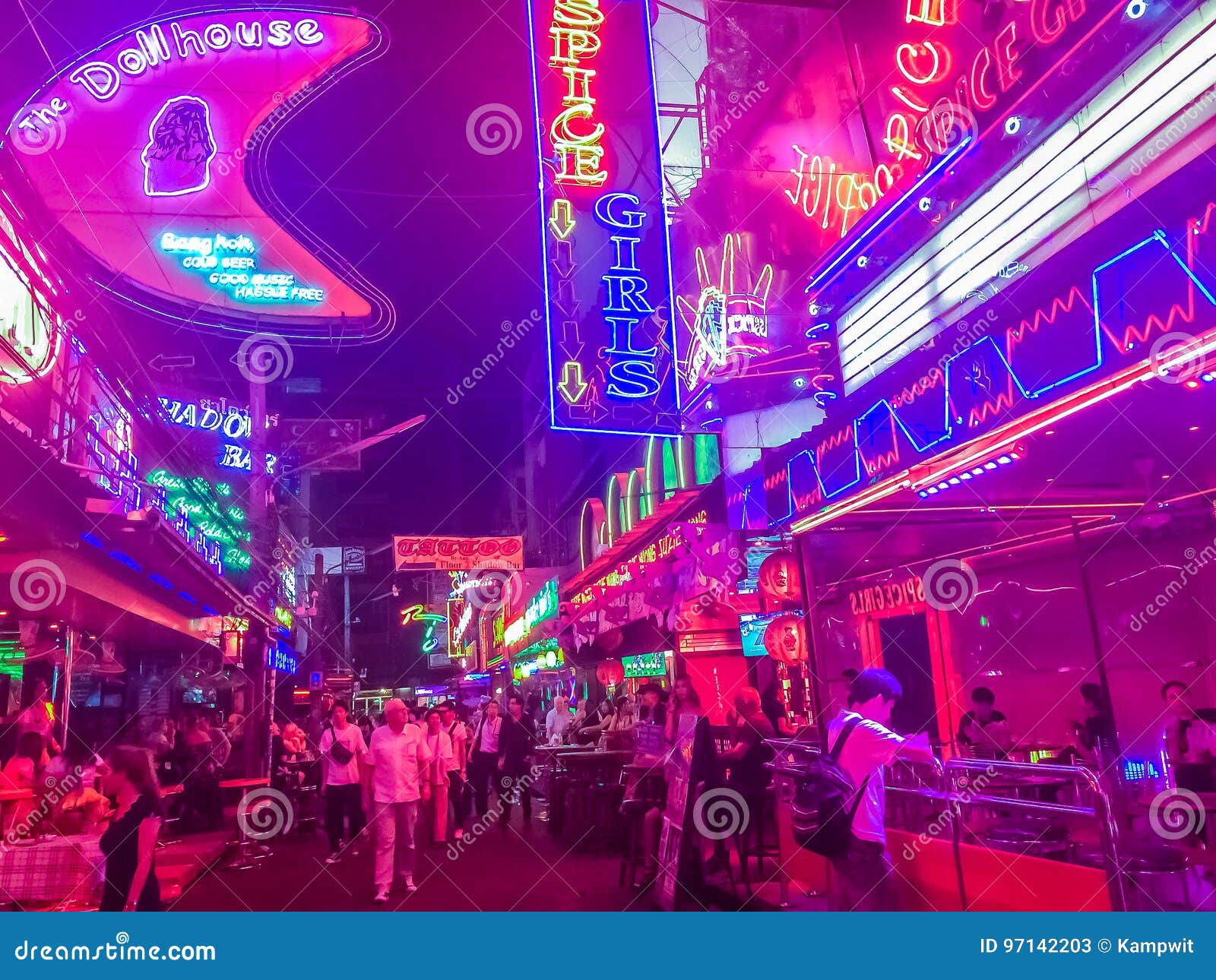 Forbyde Bowling Eastern Bangkok, Thailand - February 21, 2017: Tourist Visited Soi Cowboy,  Internationally Known As a Red Light District at the Heart Editorial Stock  Photo - Image of adult, modern: 97142203